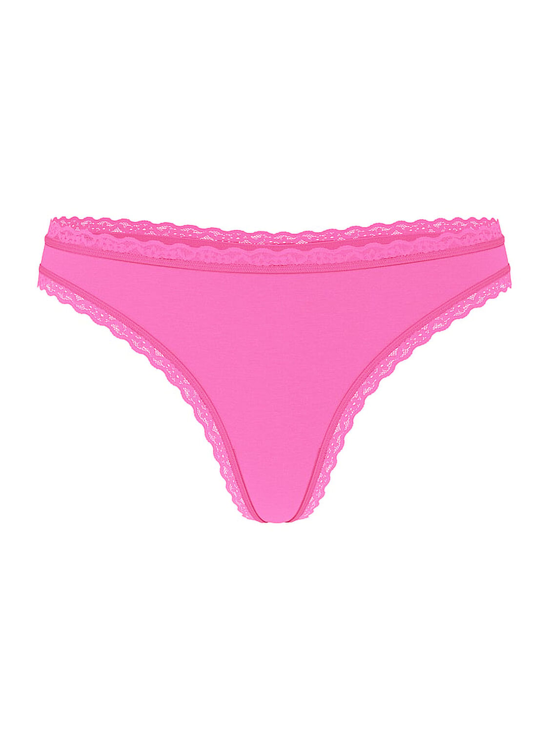 vs The Lacie Cotton Lace-Waist Thong Ultra Pink 3 of 3 