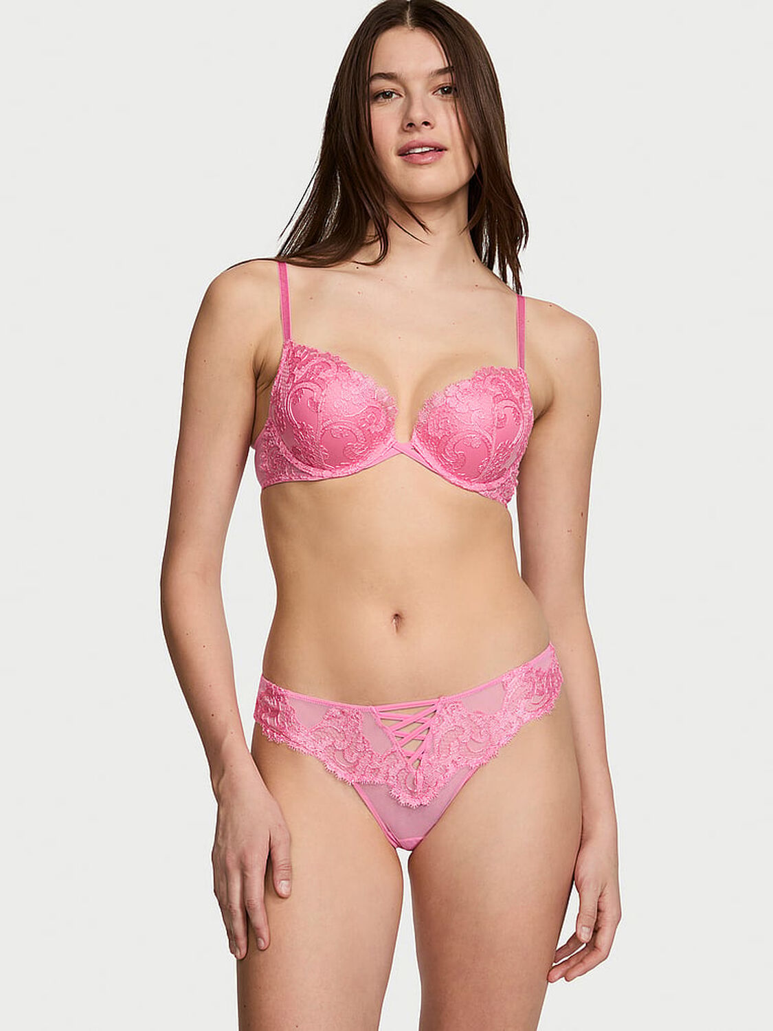 vs Dream Angels Boho Floral Embroidery Brazilian Panty Tickled Pink 4 of 4 