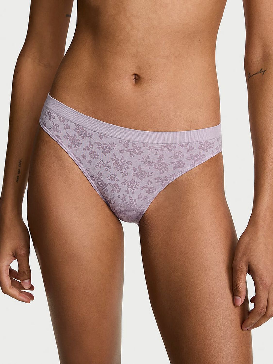vs Seamless Seamless Floral Bikini Panty Crystal Lilac Floral 1 of 3 