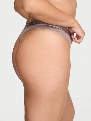 Logo Cotton Thong Panty