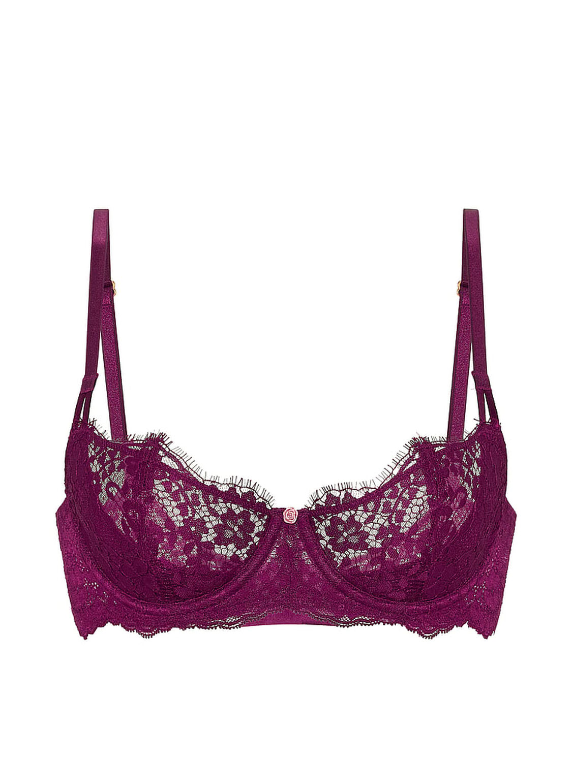 vs Dream Angels Wicked Unlined Lace Balconette Bra Rhubarb 3 of 3 