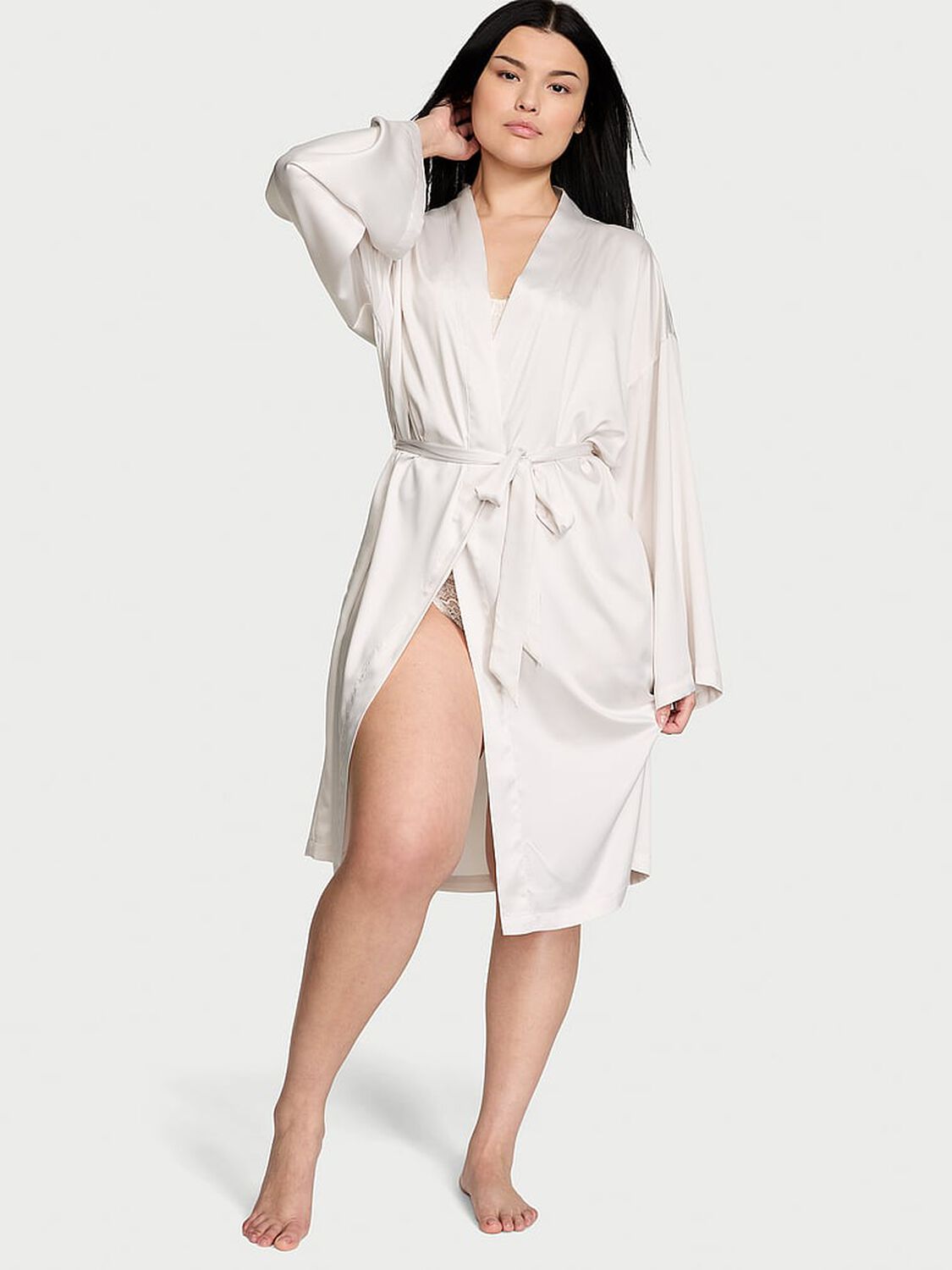 vs Victoria's Secret Satin Midi Robe 1 of 3 