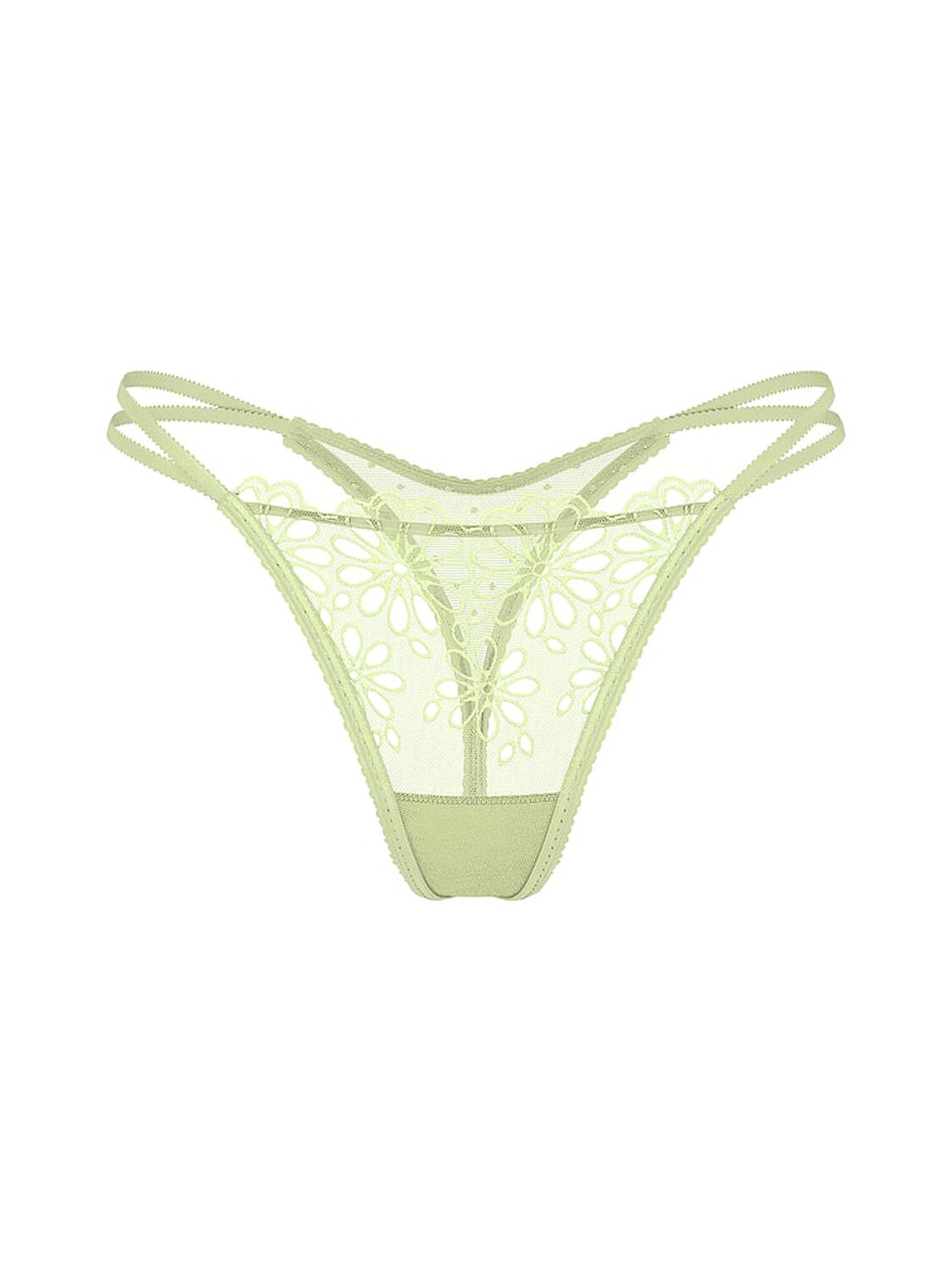 vs The Lacie Eyelet Mesh Strappy String Thong Panty Reed Green 3 of 3 