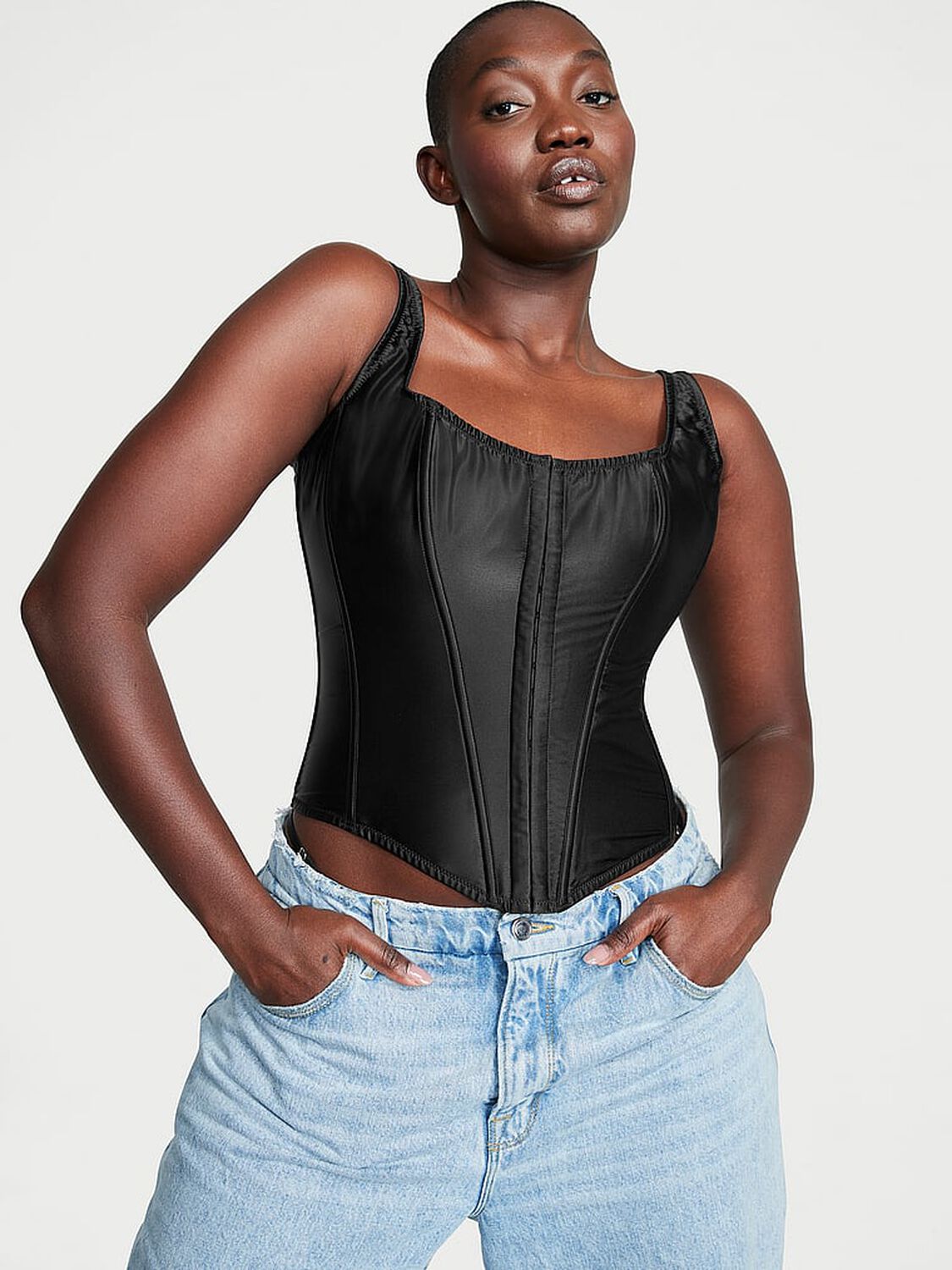 vs Very Sexy Classic Silk Corset Set Black 4 of 4 