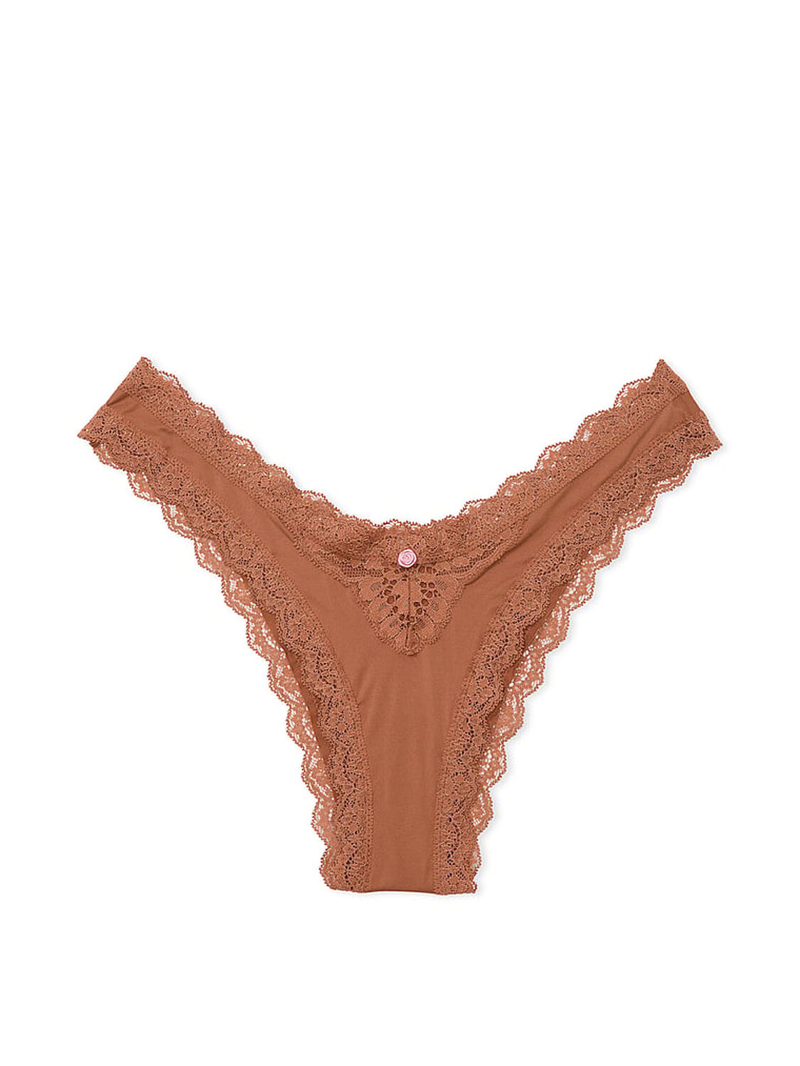 vs Dream Angels Lace-Trim Brazilian Panty Caramel 3 of 3 