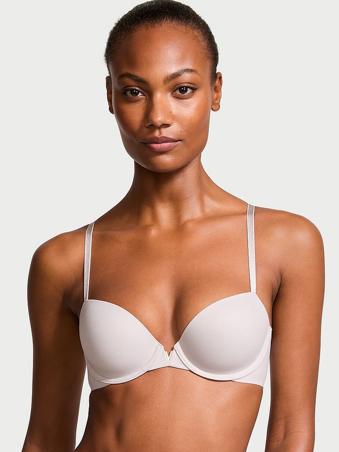 vs Dream Angels Smooth Lightly Lined Demi Bra Silver Pearl 1 of 4 