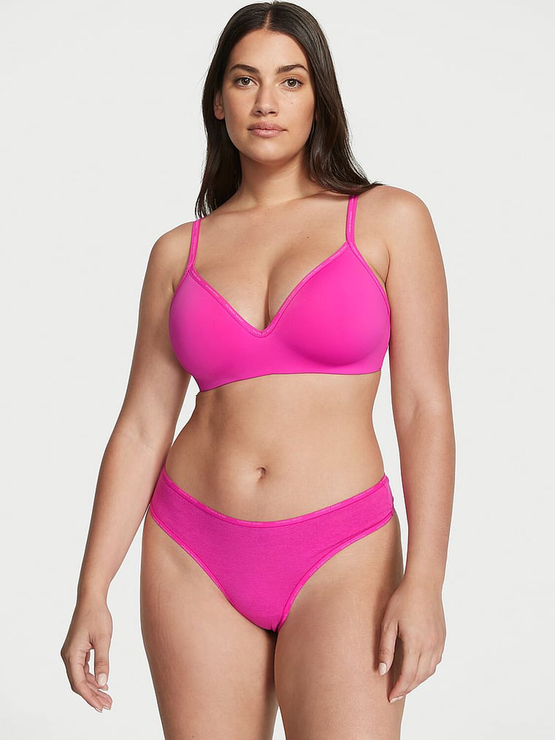 vs Cotton Logo Trim Cotton Thong Panty 4 of 4 