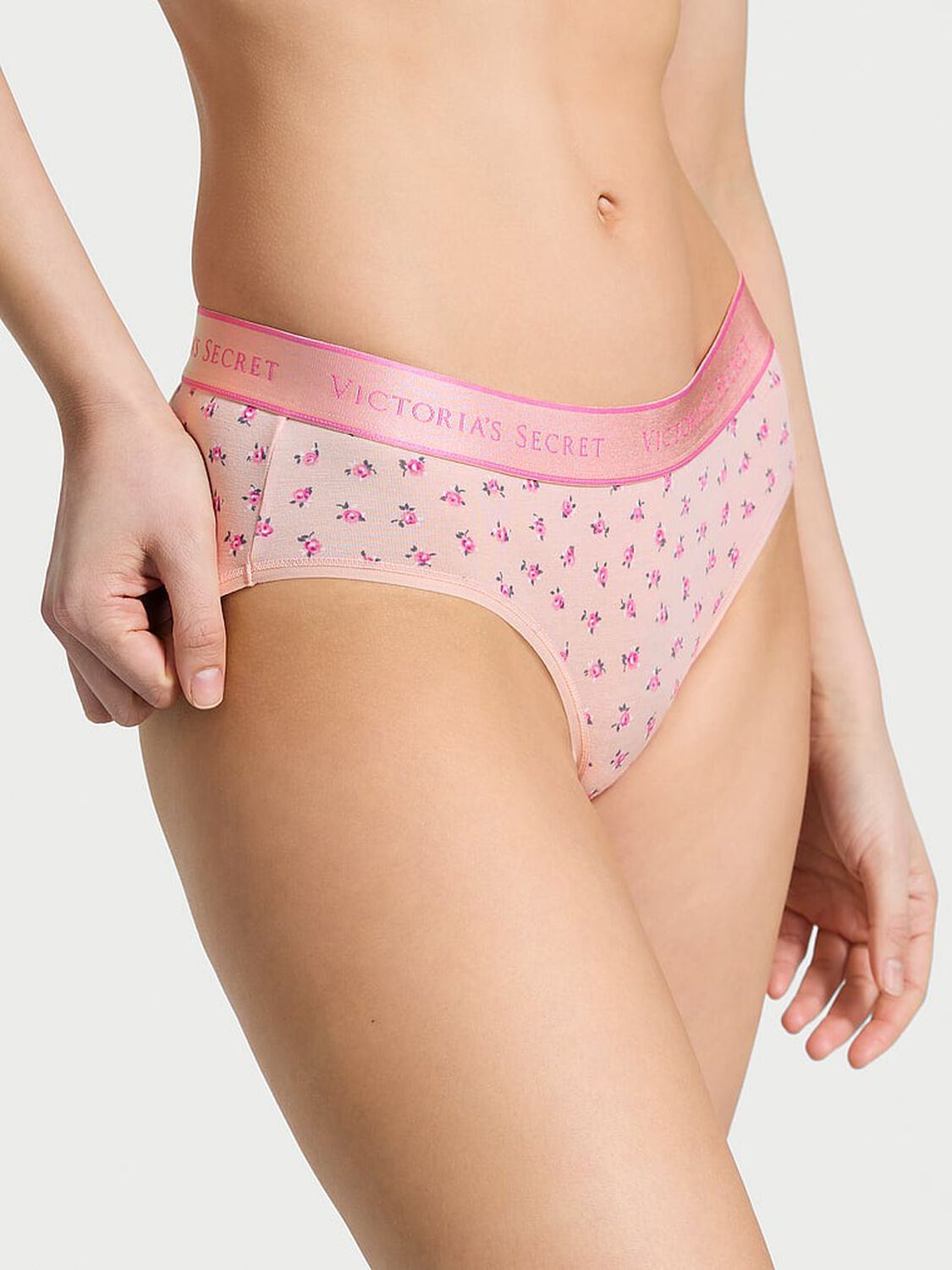 vs Cotton Logo Cotton Hiphugger Panty Floral 1 of 3 
