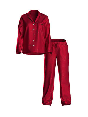 Glazed Satin Long Pajama Set
