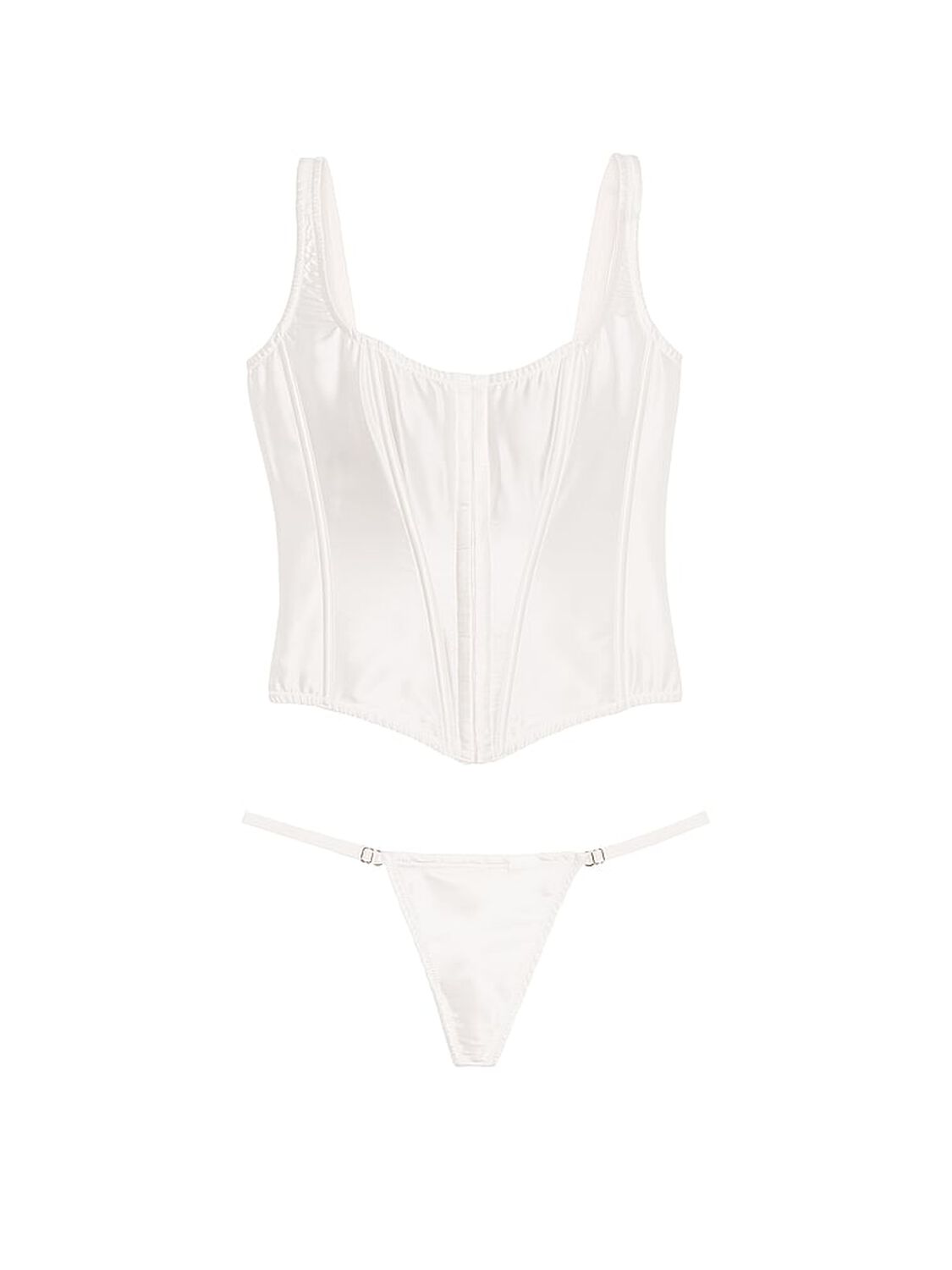 vs Very Sexy Classic Silk Corset Set Coconut White 3 of 3 
