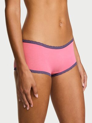 Cotton Lace-Trim Boyshort Panty