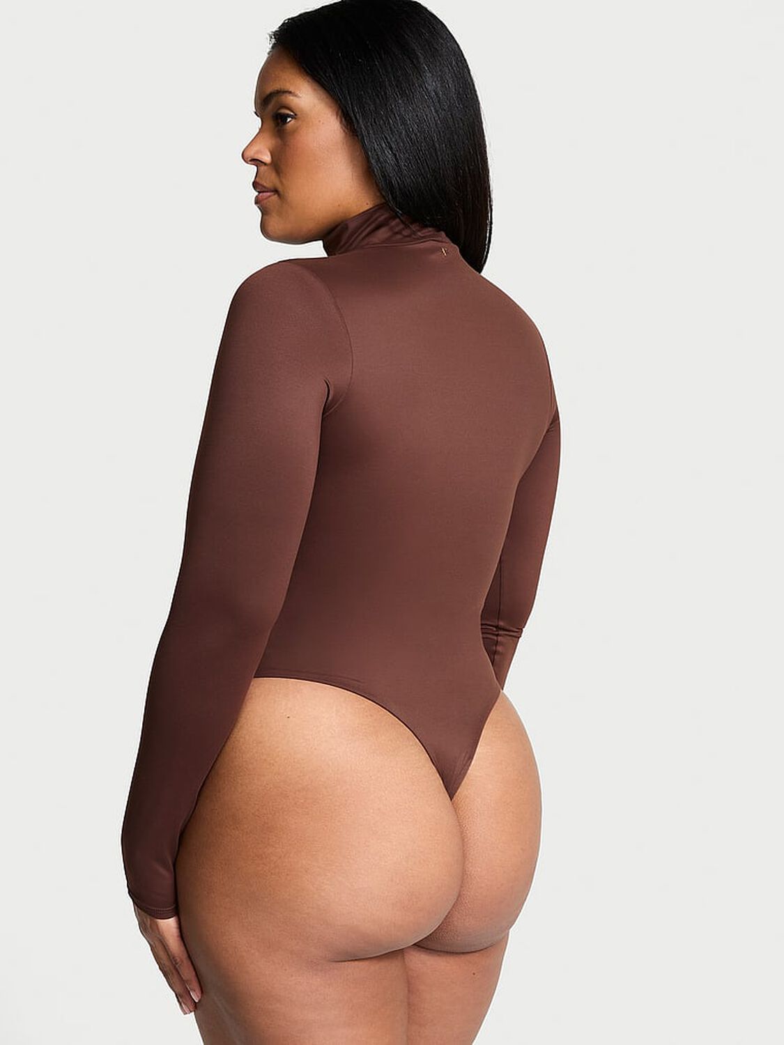 vs Victoria's Secret BODYWEAR by Victoria with FeatherSoft™ Innovation Turtleneck Bodysuit Ganache 2 of 4 