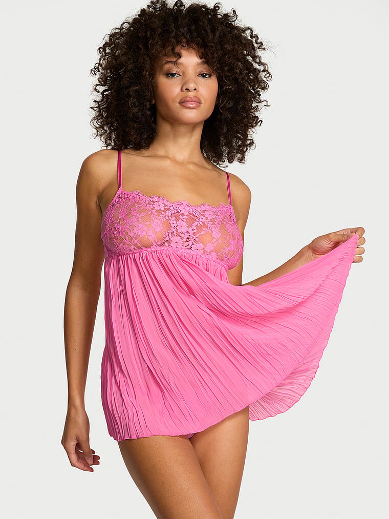 Dare to Dream Lace Pleated Babydoll Set | Victoria's Secret Australia