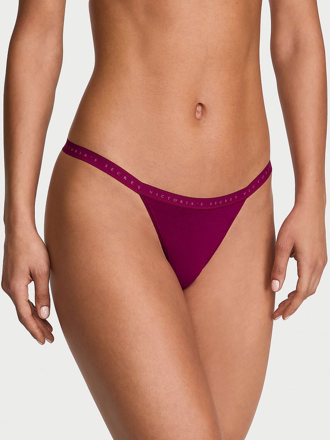 vs Victoria's Secret Stretch Cotton V-String Panty Fresh Jam 1 of 3 