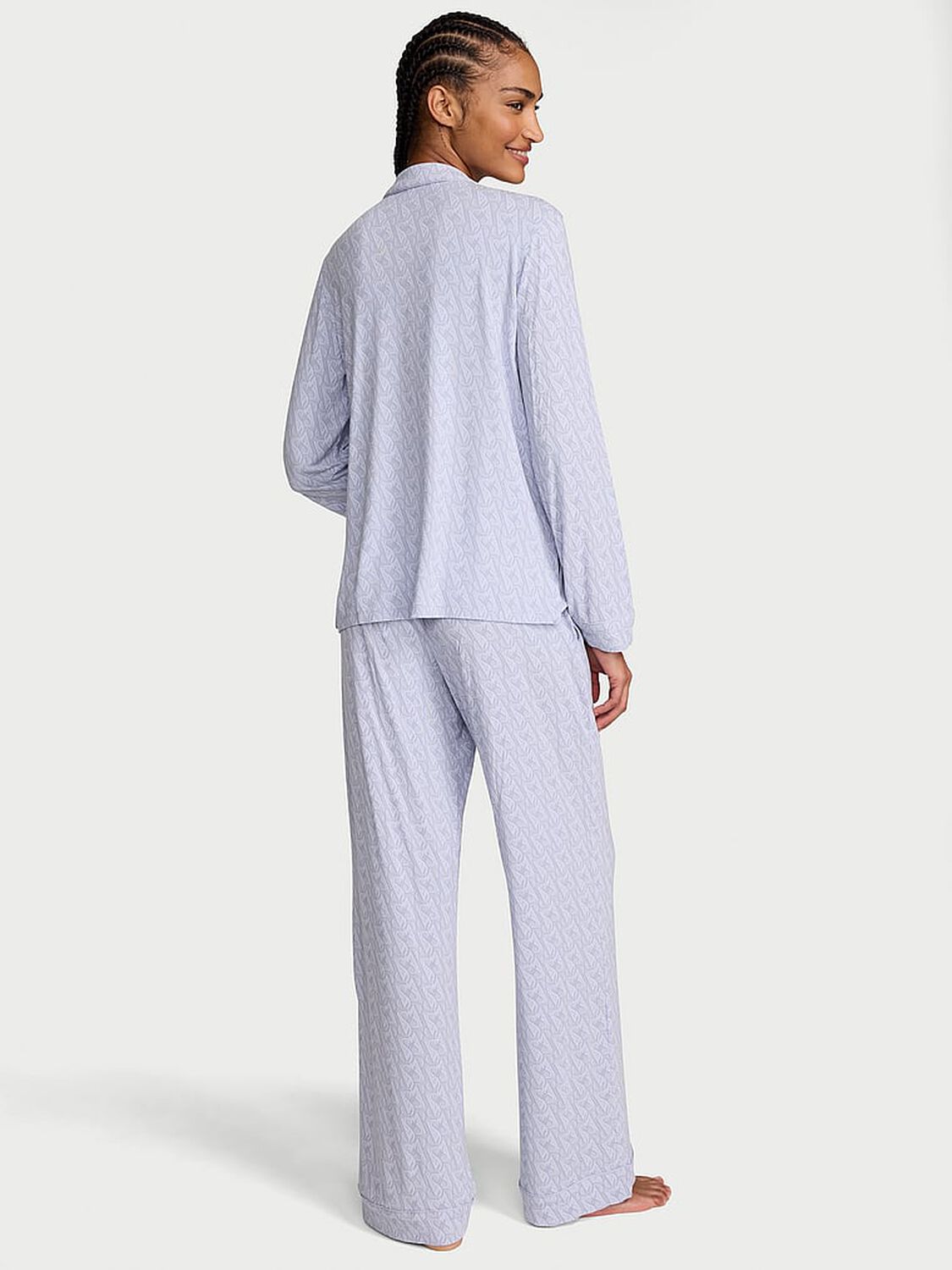 vs Victoria's Secret SoSoft&trade; Modal Long Pajama Set Icy Lavender Logos 2 of 4 