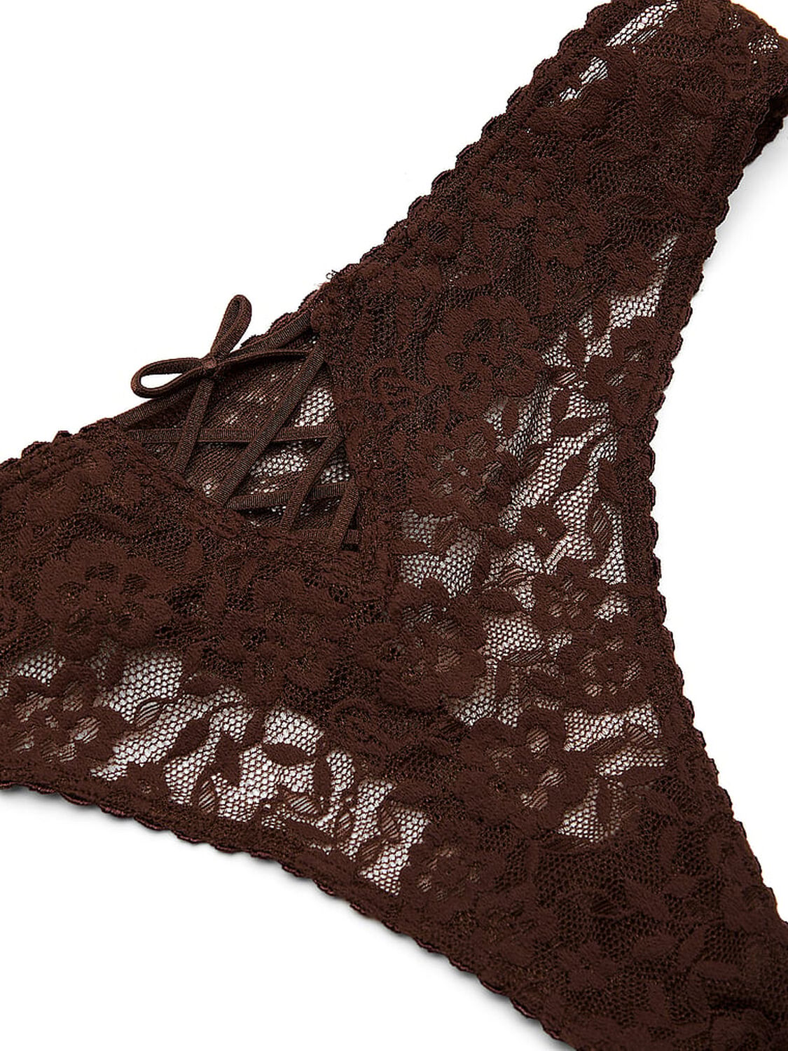 vs The Lacie Lacie Lace-Up Bow Thong Panty Ganache 5 of 5 