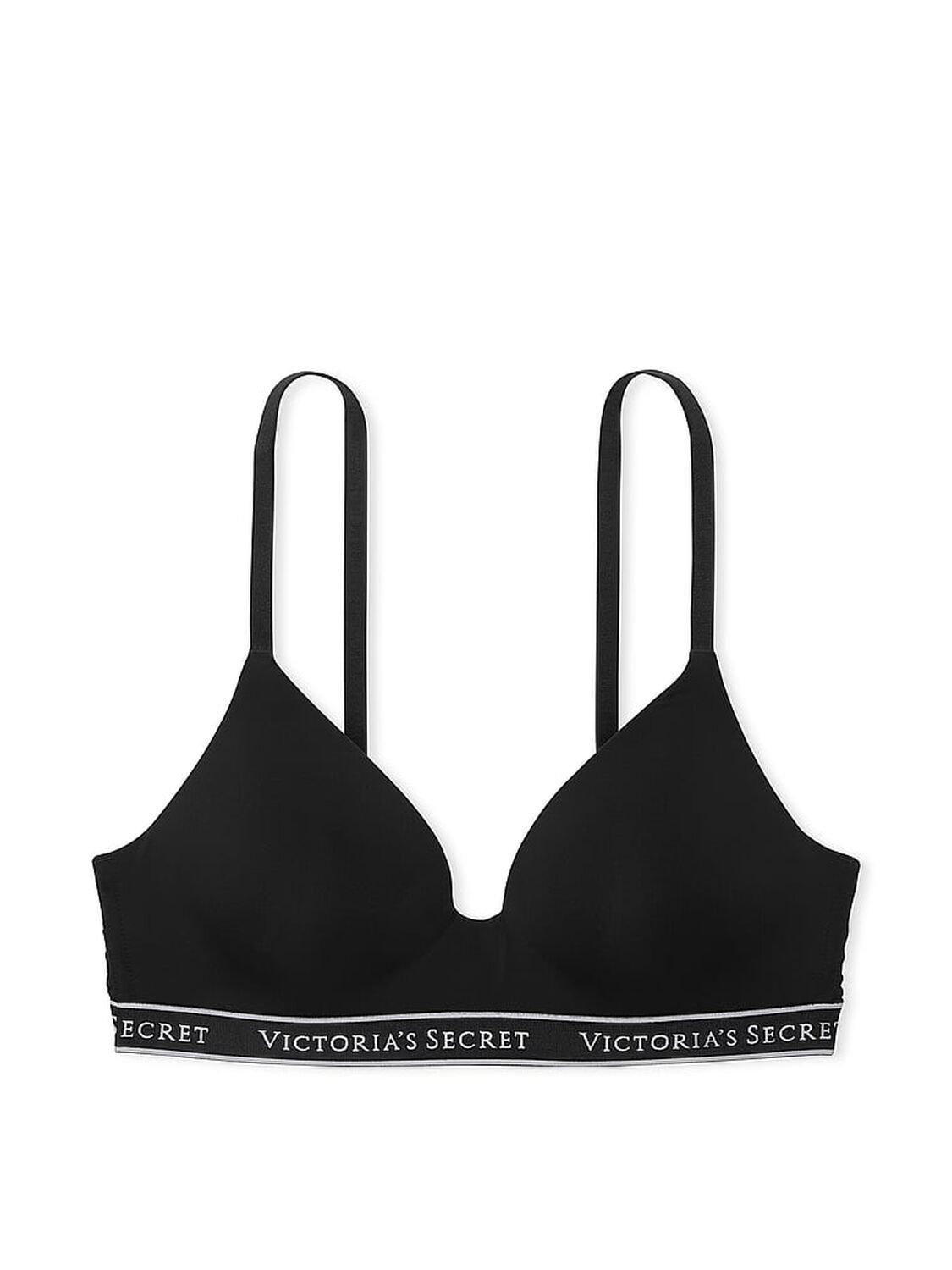 vs The T-Shirt Lightly Lined Wireless Lace-Trim Bra Black 3 of 4 