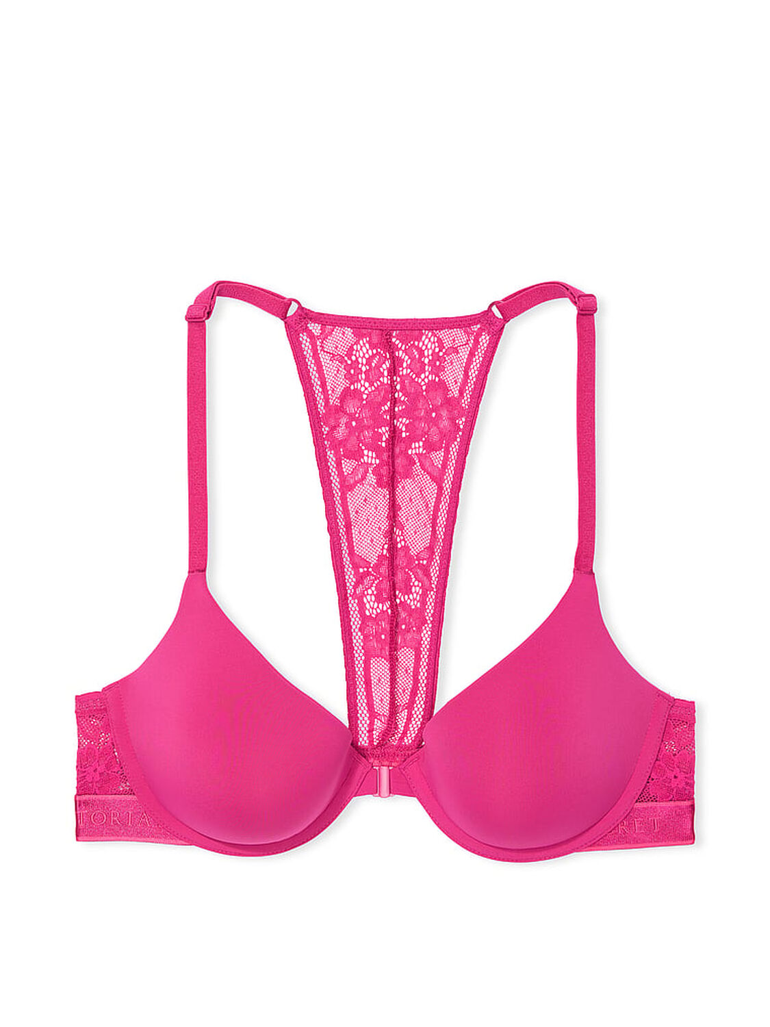 vs The T-Shirt Lightly Lined Front-Close Lace-Trim Demi Bra 3 of 3 