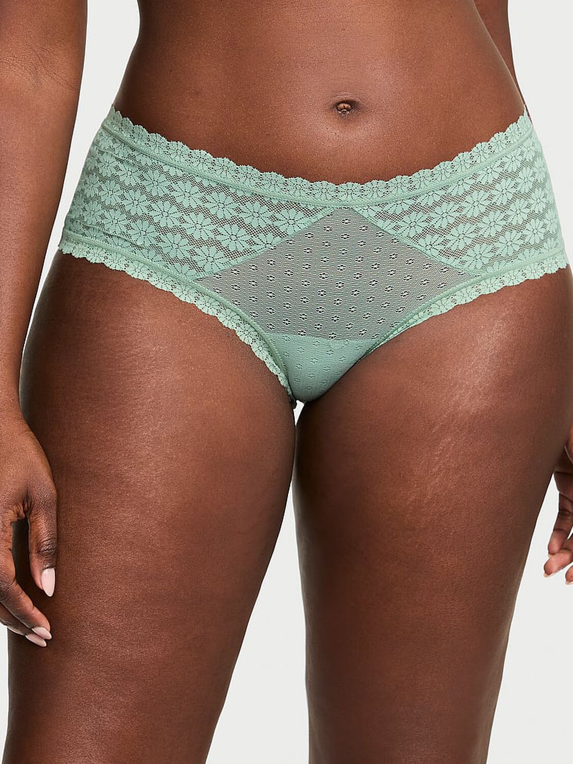 vs The Lacie Daisy Lace Cheeky Panty Seasalt Green 1 of 3 