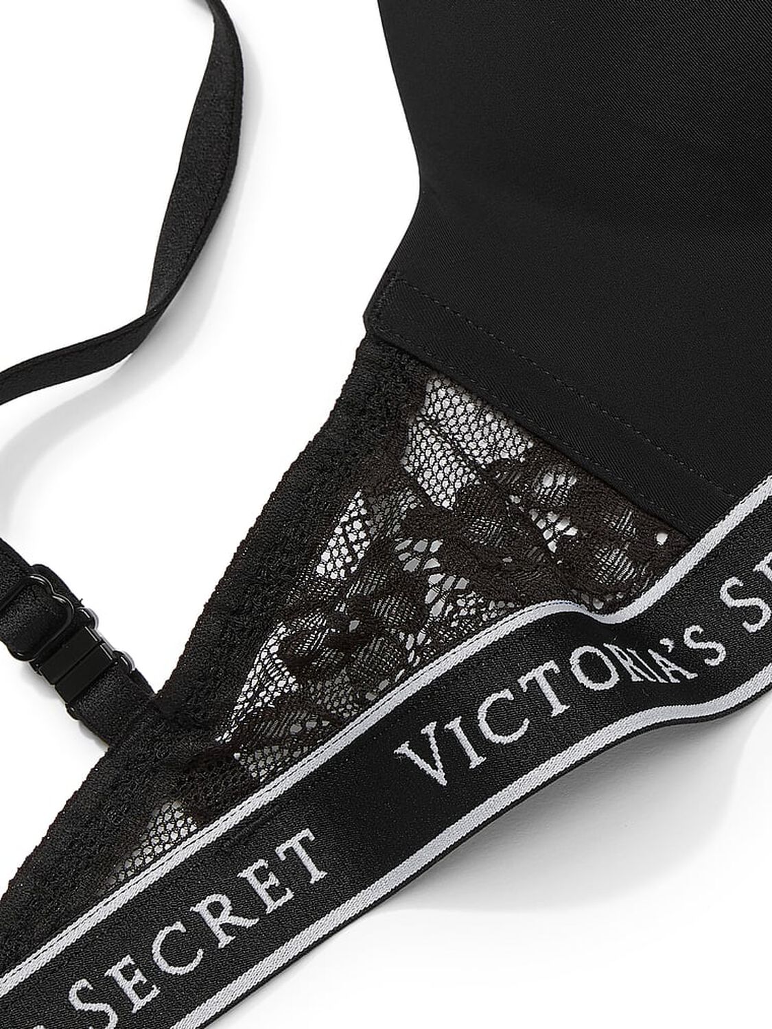 vs The T-Shirt Lightly Lined Wireless Lace-Trim Bra Black 4 of 4 