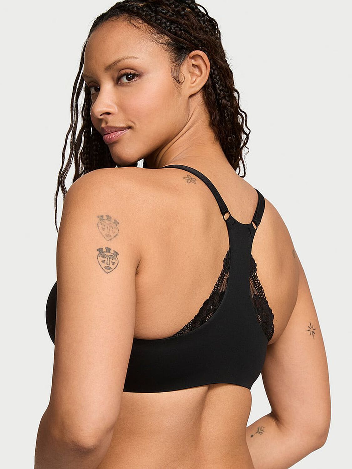 vs Body By Victoria Perfect Shape Lace Racerback Push-Up Bra Black 2 of 3 