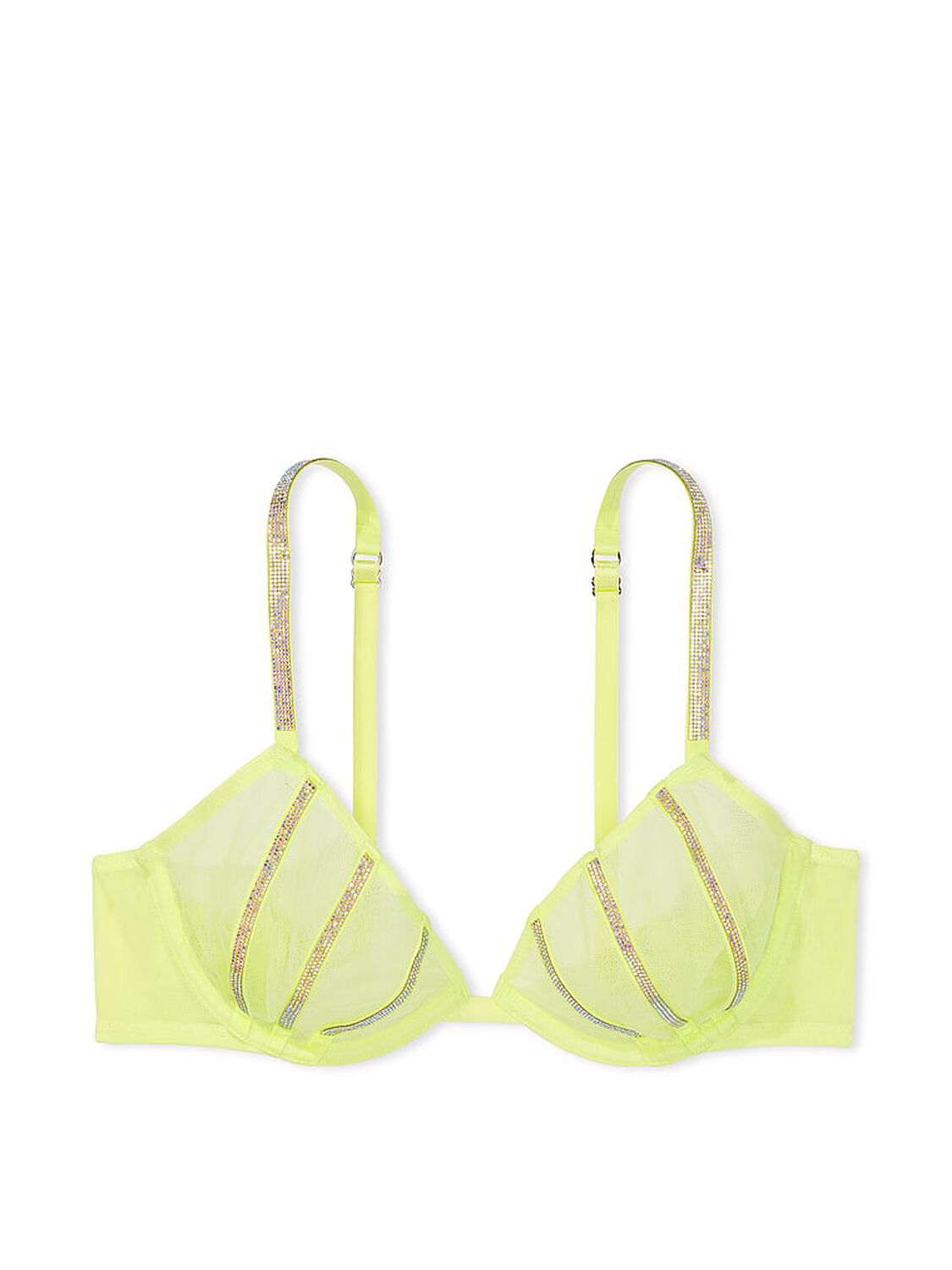 vs Very Sexy Sheer Shine Low-Cut Demi Bra Citron Glow 3 of 4 