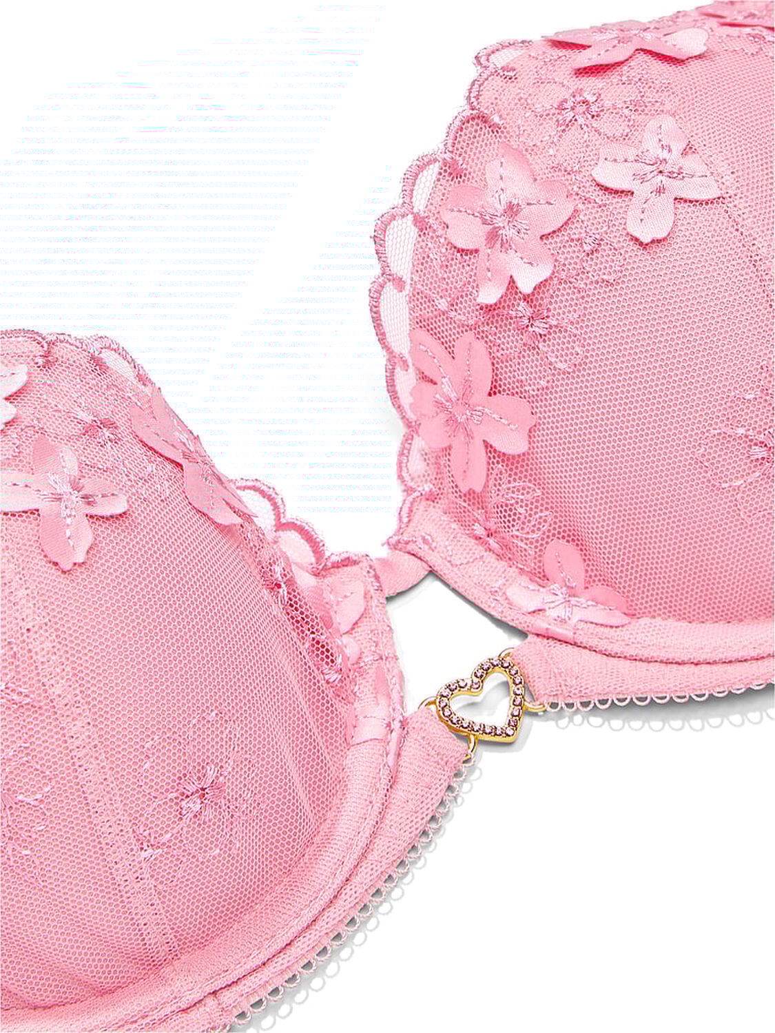 vs Dream Angels Pretty Petals Lightly Lined Demi Bra Pink Hope 4 of 4 