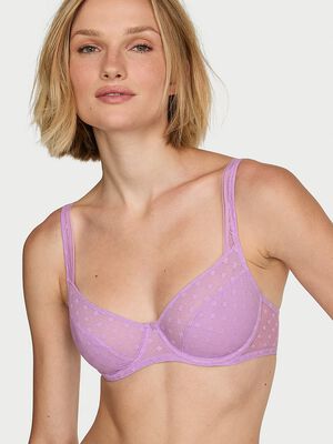 Dot Geo Lace Unlined Balconette Bra
