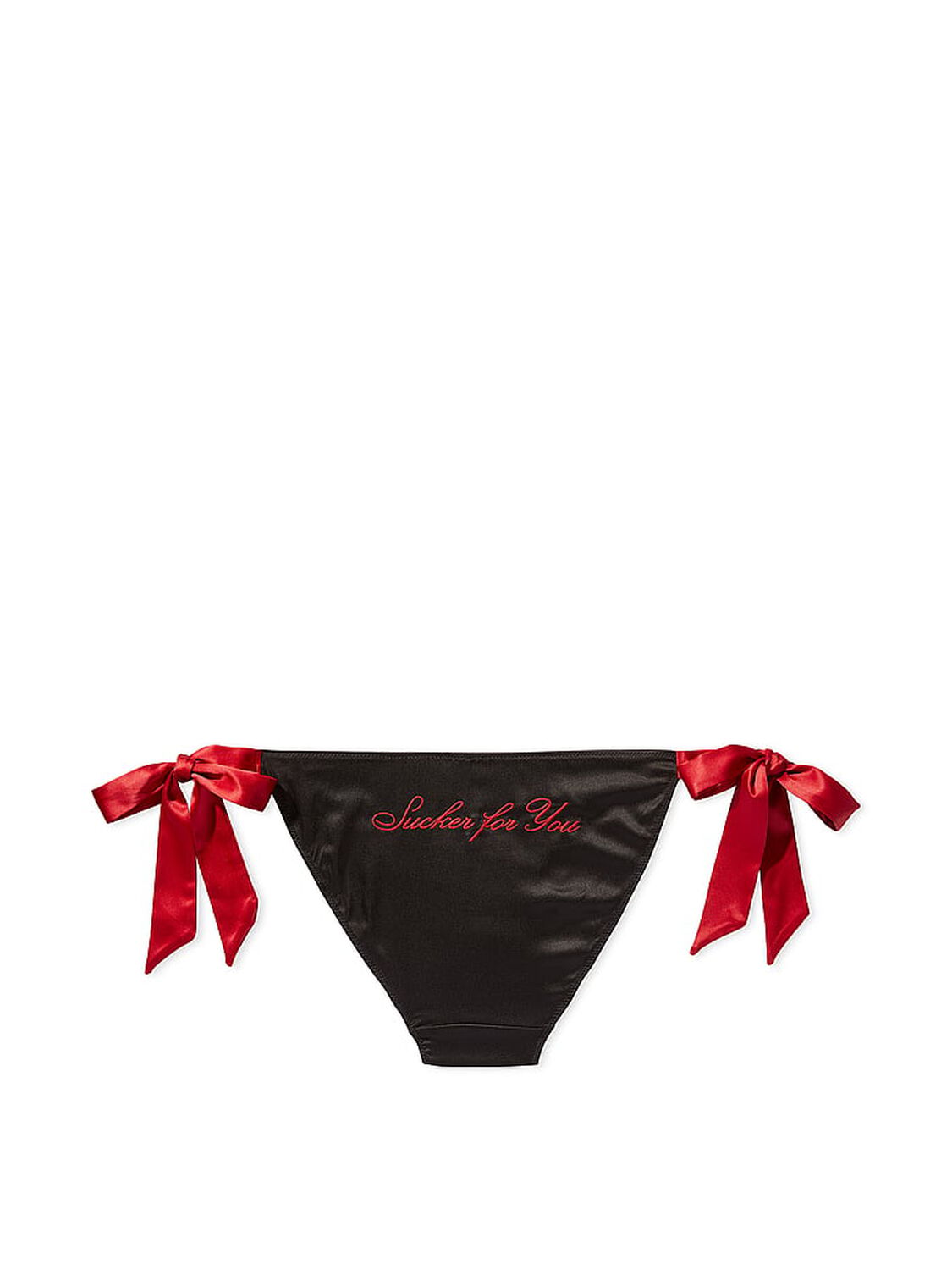 vs Very Sexy Flirty Embroidery Side-Tie Cheeky Panty Black & Red 4 of 4 