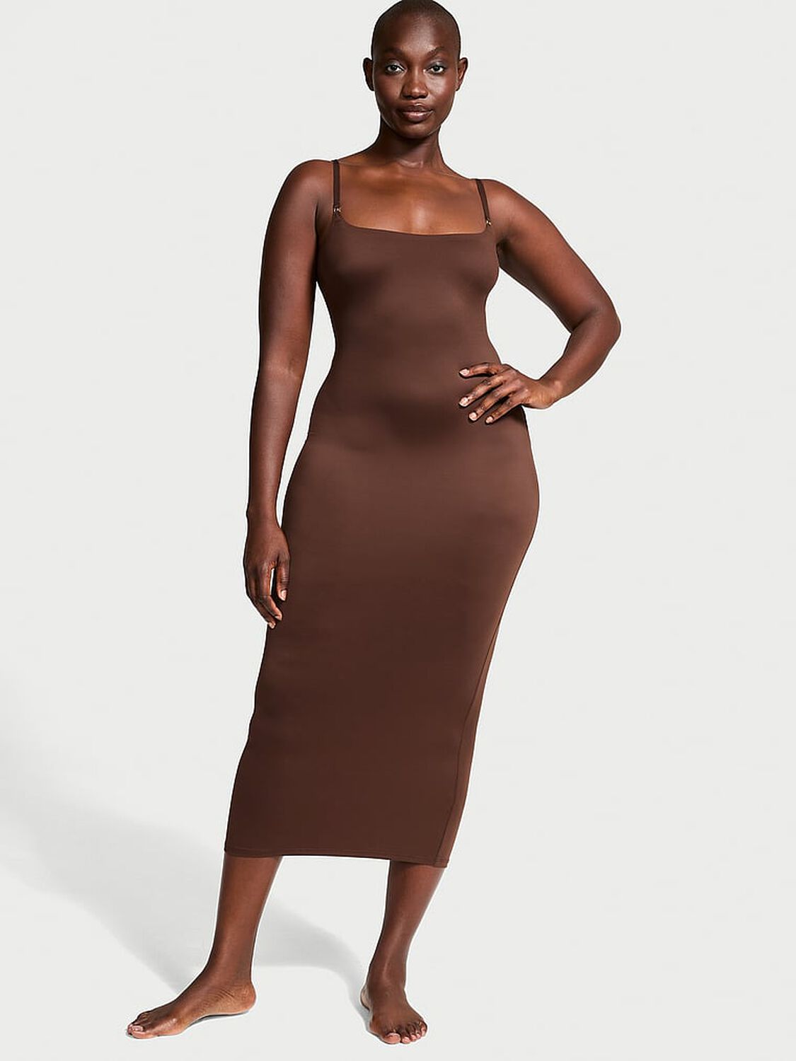 vs Victoria's Secret BODYWEAR by Victoria with FeatherSoft™ Innovation Maxi Slip Dress Ganache 1 of 4 