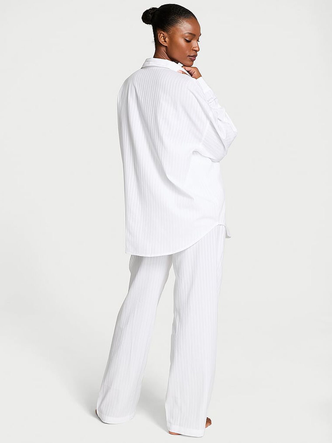 vs Victoria's Secret Modal-Cotton Long Pajama Set Vs White 2 of 2 