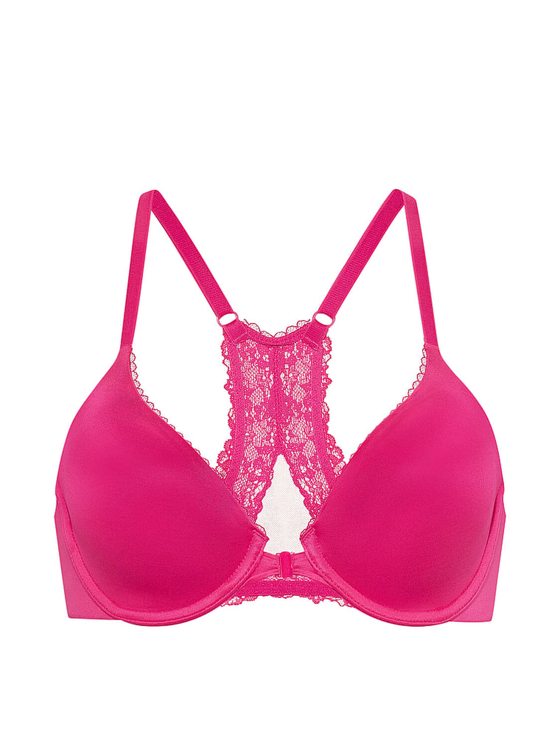 vs Body By Victoria Lightly Lined Lace Racerback Full-Coverage Bra Pop Pink 3 of 4 