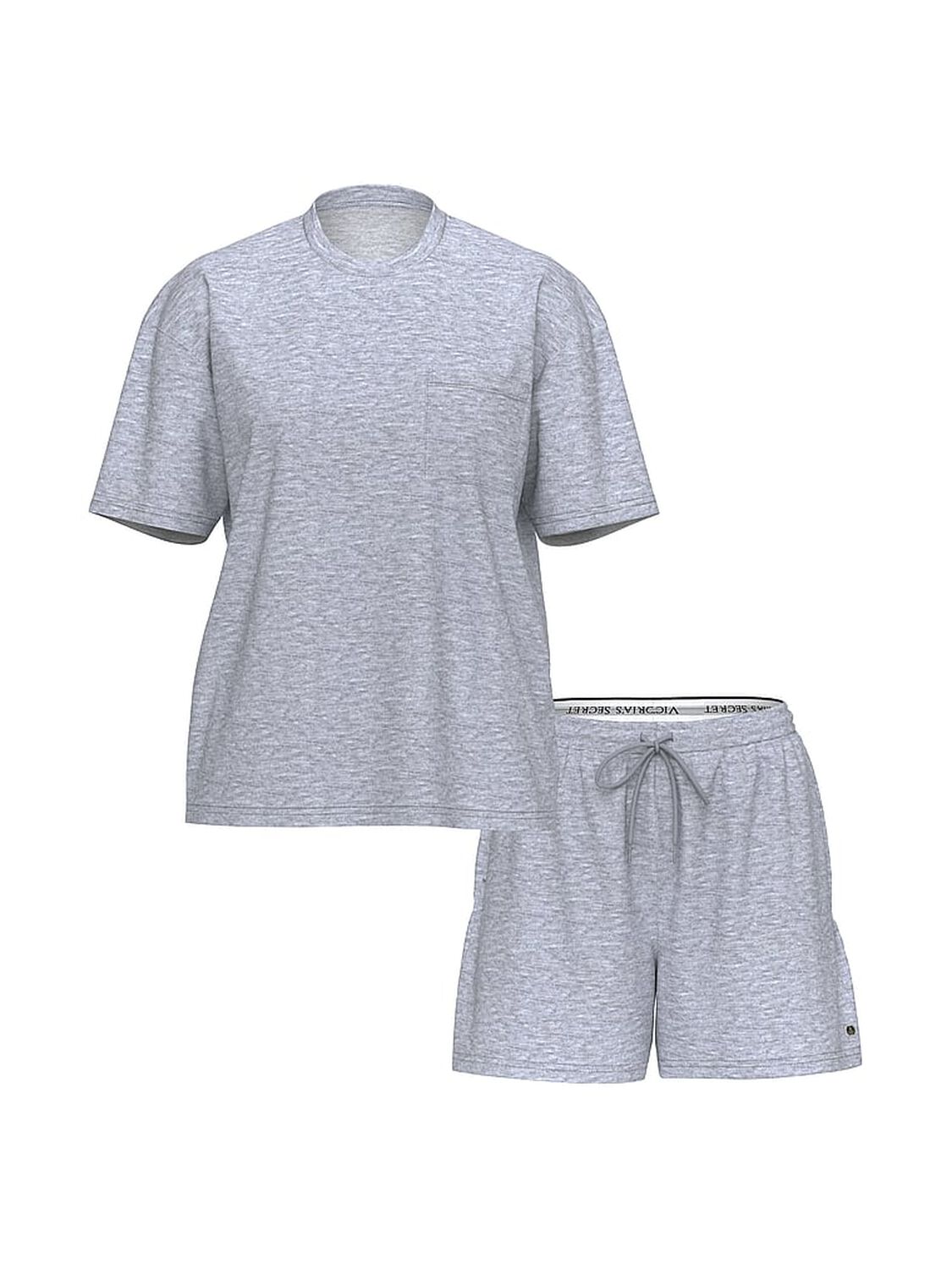 vs Victoria's Secret 100% Cotton Short Pajama Set Medium Heather Grey 3 of 3 