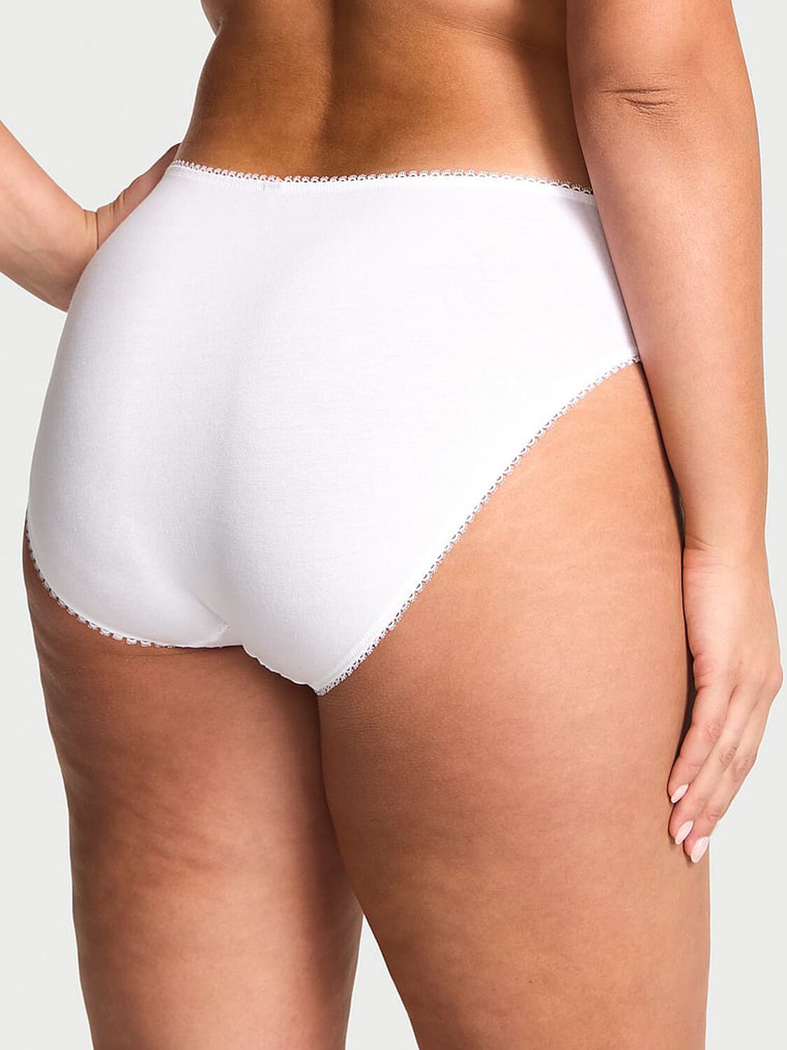 vs Victoria's Secret Stretch Cotton Eyelet High-Leg Brief Panty Vs White 2 of 2 