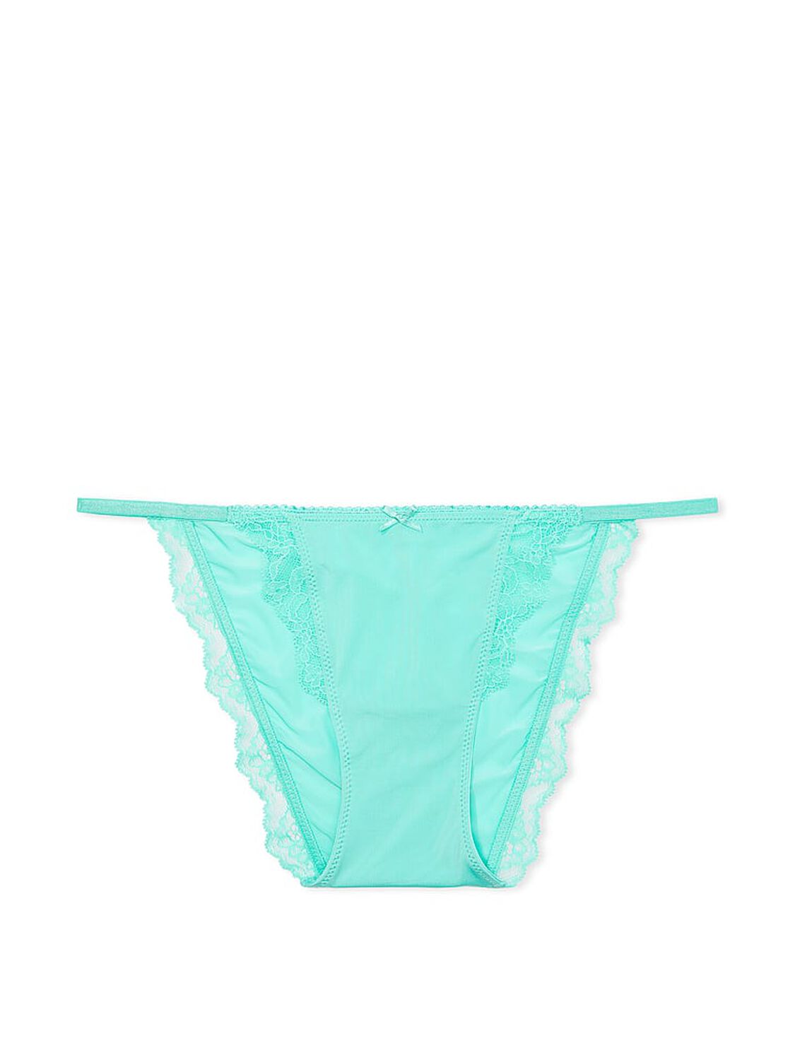 vs Dream Angels Lace-Trim String Bikini Panty Aquarius Blue 3 of 4 