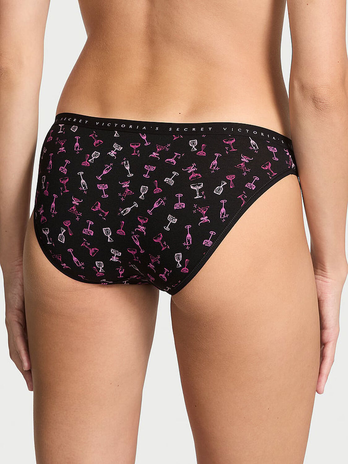 vs Victoria's Secret Stretch Cotton Bikini Panty Black Cocktails 2 of 3 