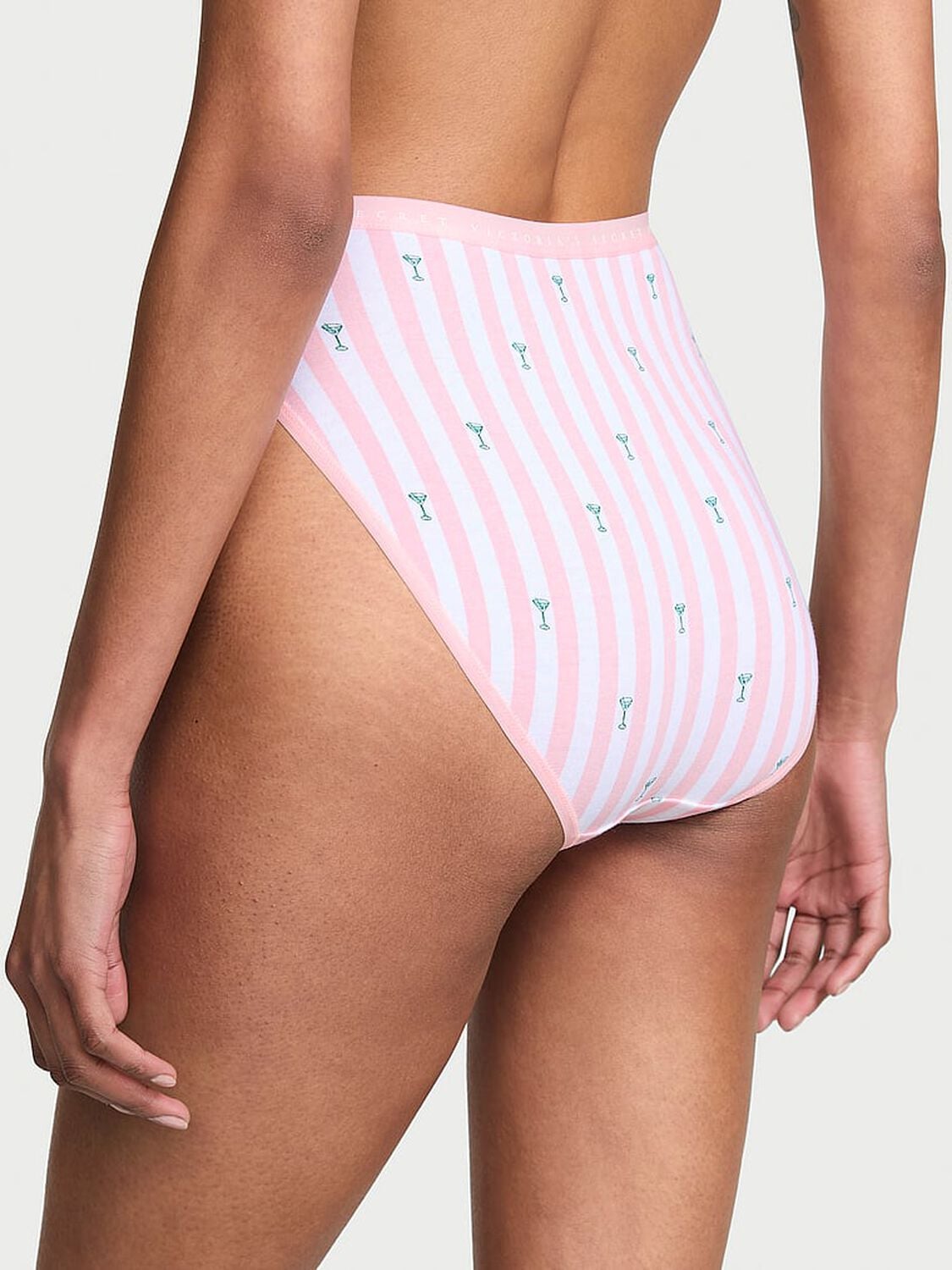 vs Victoria's Secret Stretch Cotton High-Leg Brief Panty Martini Stripe 2 of 3 
