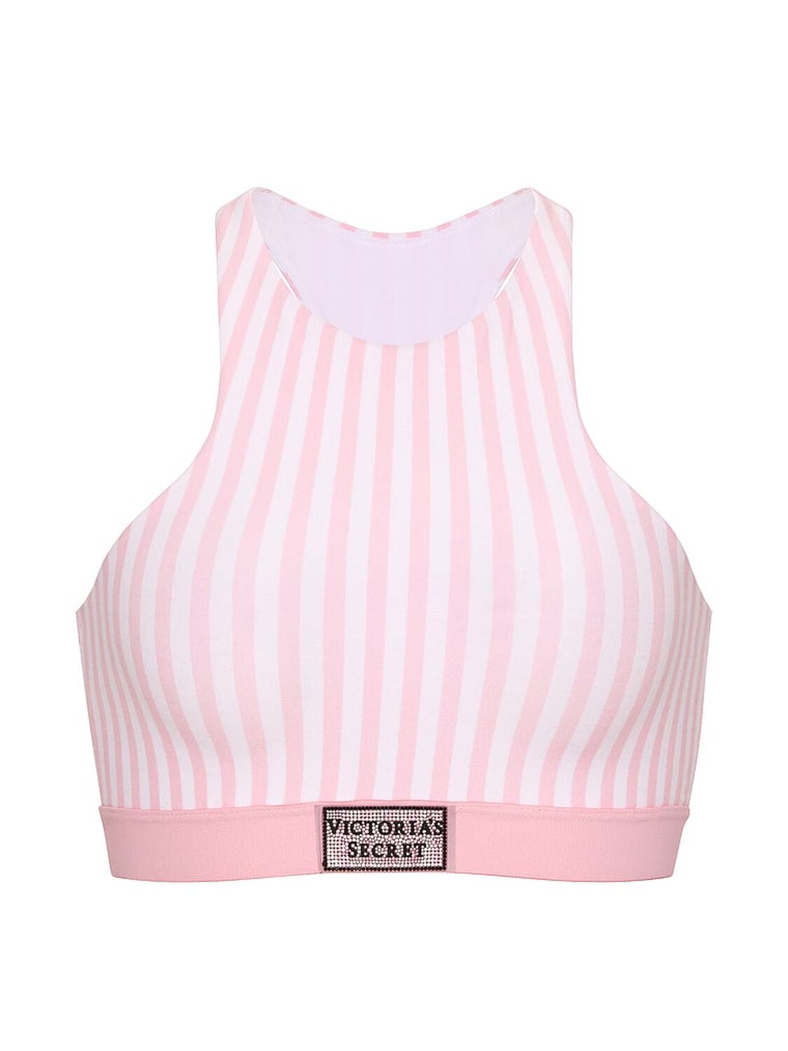 vs The T-Shirt Cotton Shine Patch Unlined High-Neck Bralette Iconic Stripe 3 of 3 