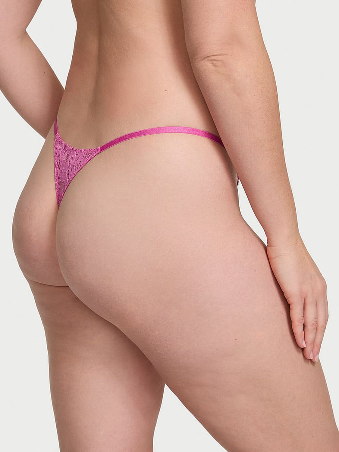 vs Dream Angels Lace Rhinestone Heart Hardware Thong Panty New Peony 2 of 4 