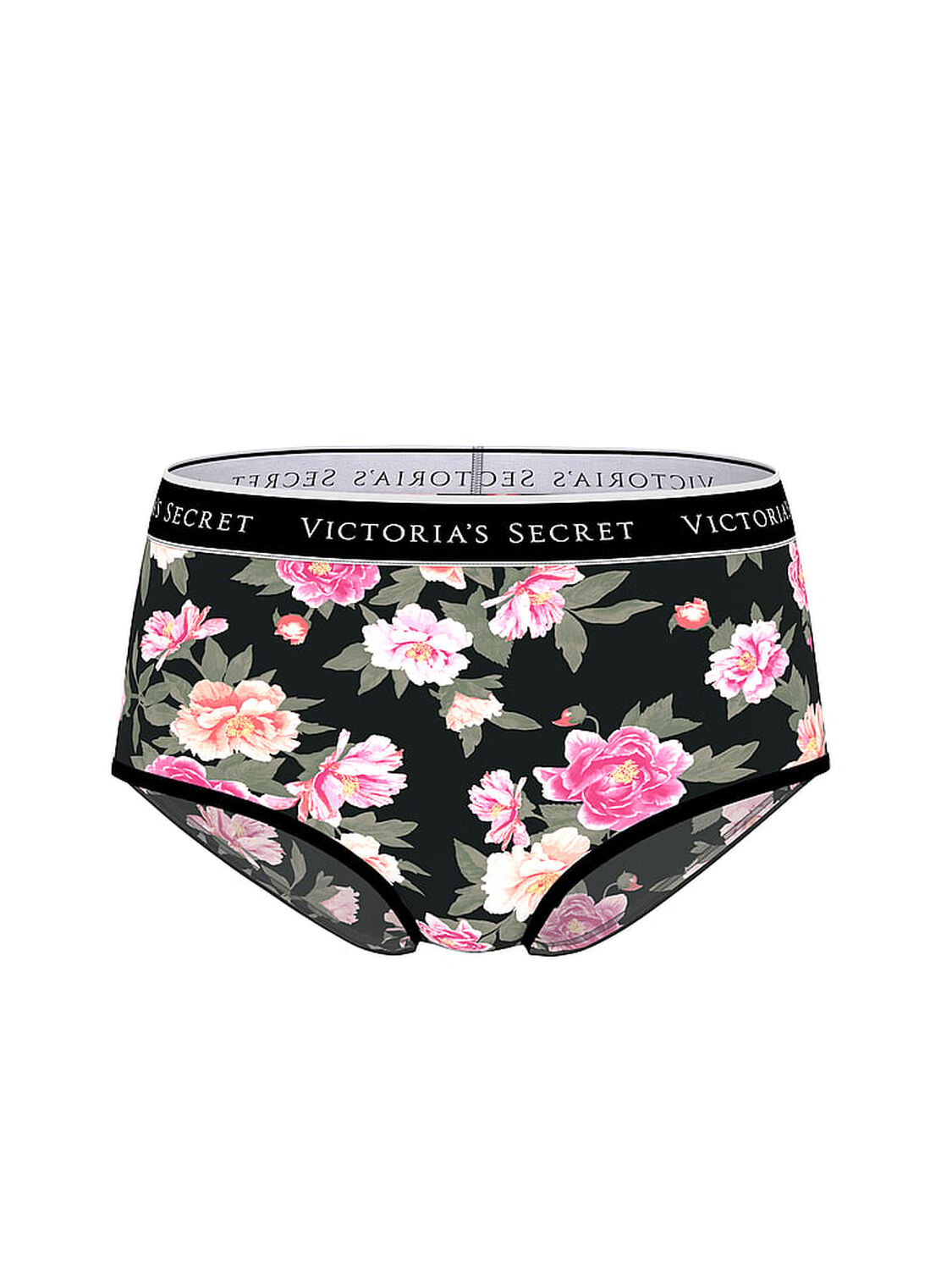 vs Cotton Logo Cotton Modern Brief Panty Black Floral 1 of 3 