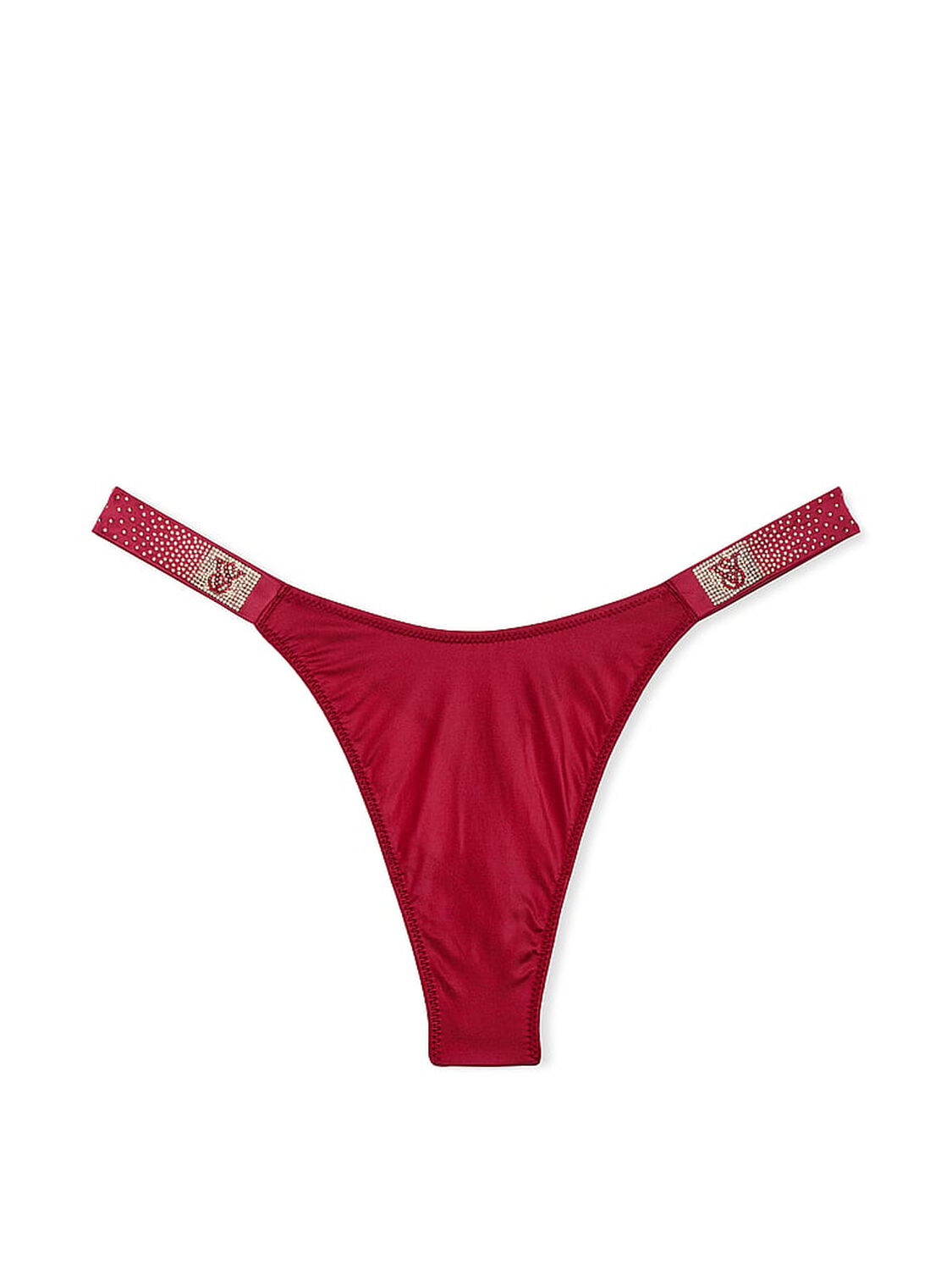 vs Very Sexy Scattered Shine Strap Smooth Thong Panty Red Lacquer 3 of 5 