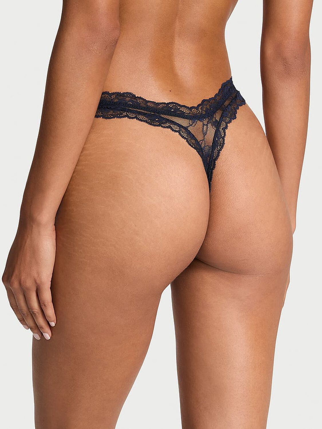 vs Very Sexy Rose Lace High-Leg Thong Panty Dark Twilight 2 of 4 