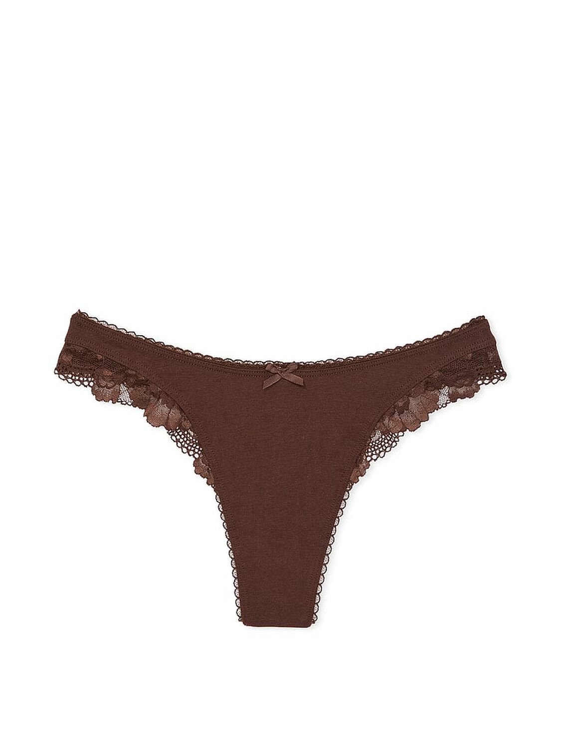 vs Victoria's Secret Stretch Cotton High-Leg Scoop Thong Panty Ganache 3 of 3 