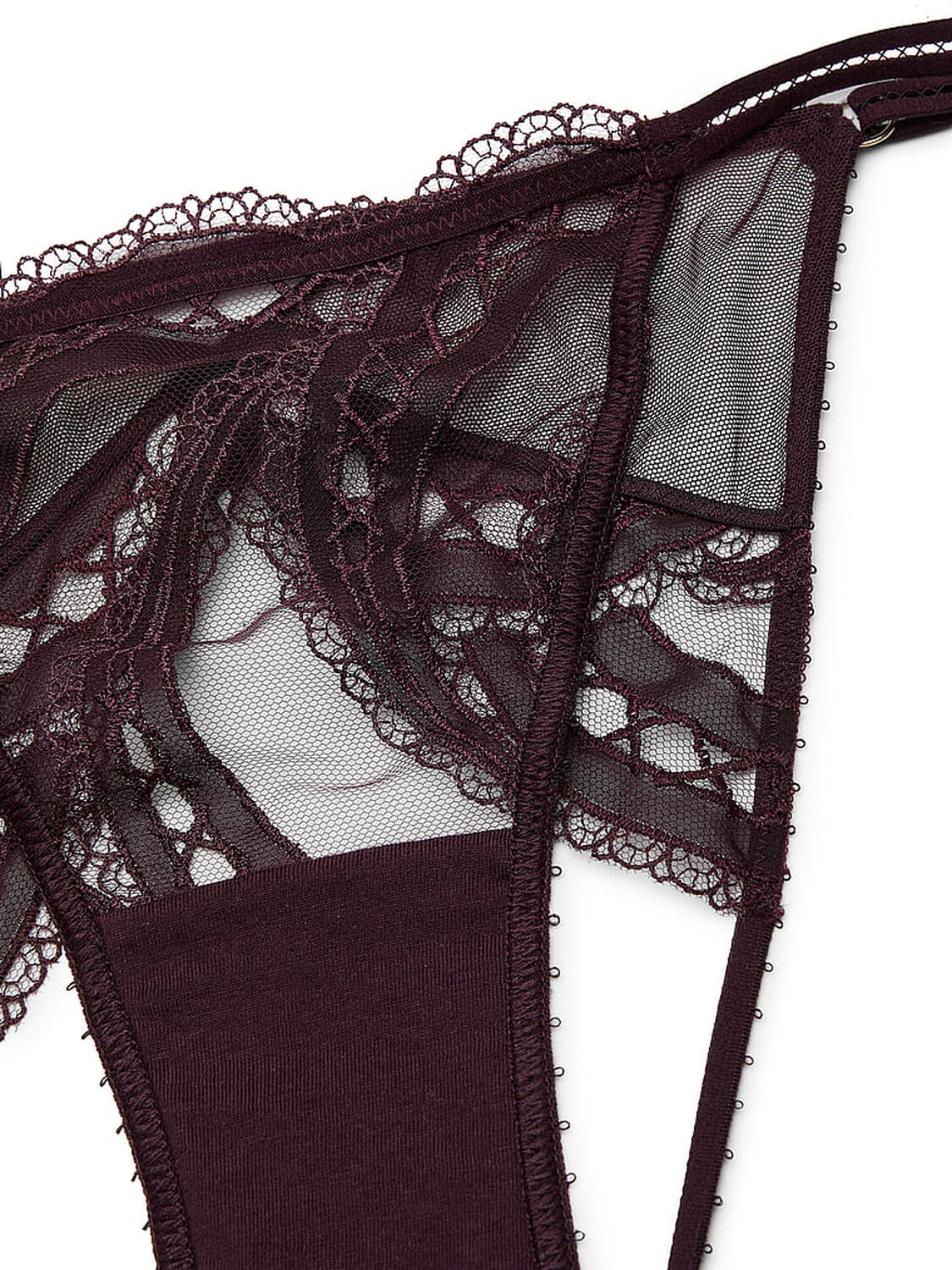 vs Very Sexy Laces Out Embroidery Open-Back Adjustable String Bikini Panty Winter Wine Laces Out 4 of 4 