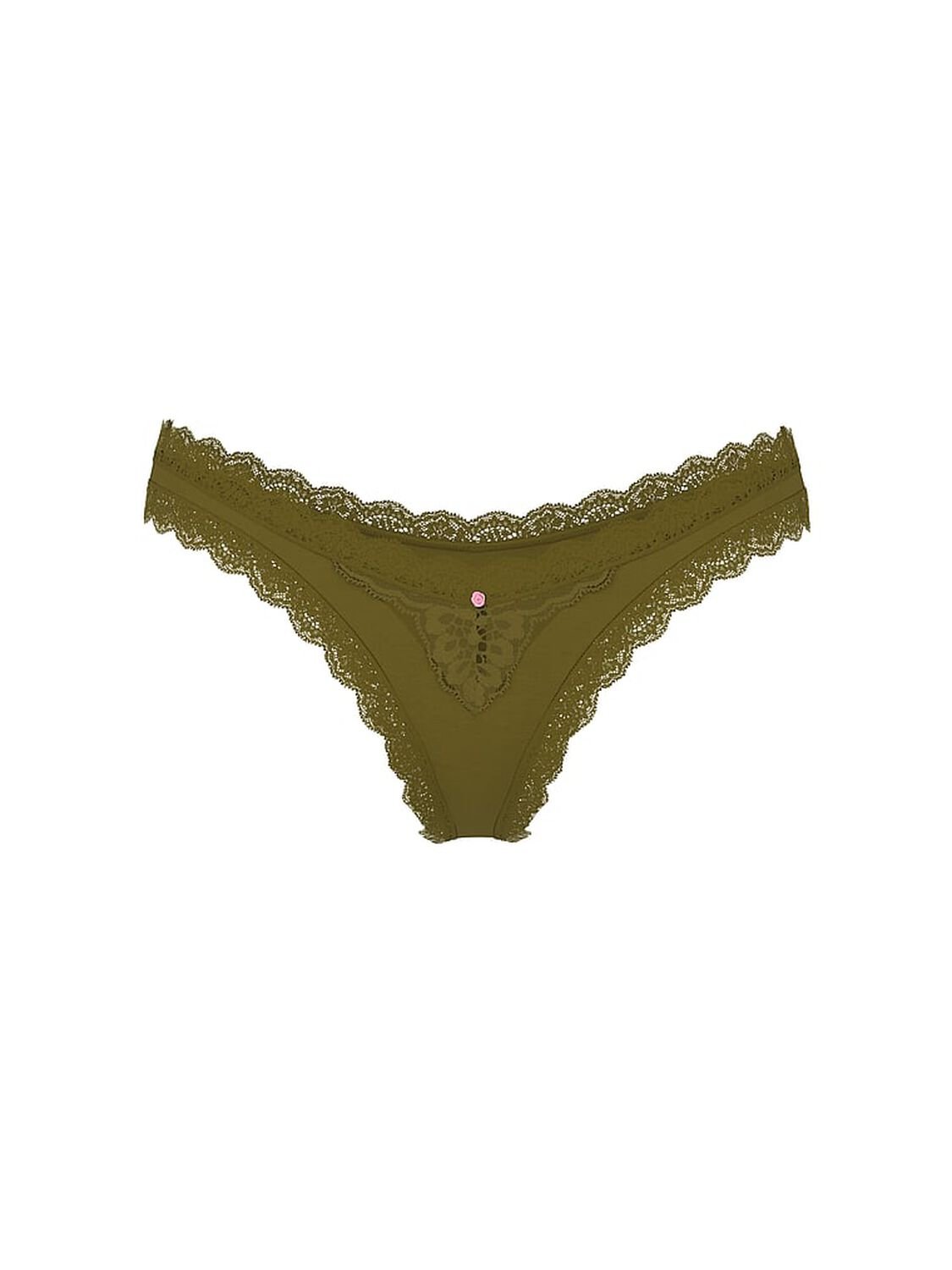 vs Dream Angels Lace-Trim Brazilian Panty Green Chameleon 1 of 2 