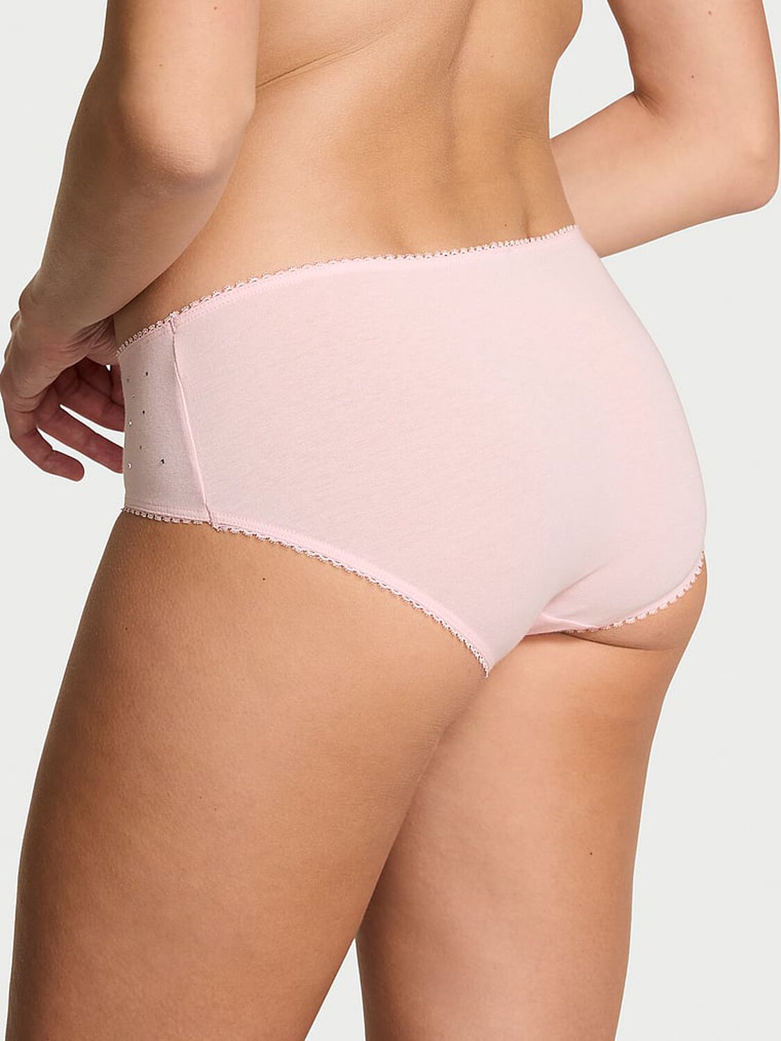 vs Victoria's Secret Stretch Cotton Sparkle Hiphugger Panty Angel Pink 2 of 2 