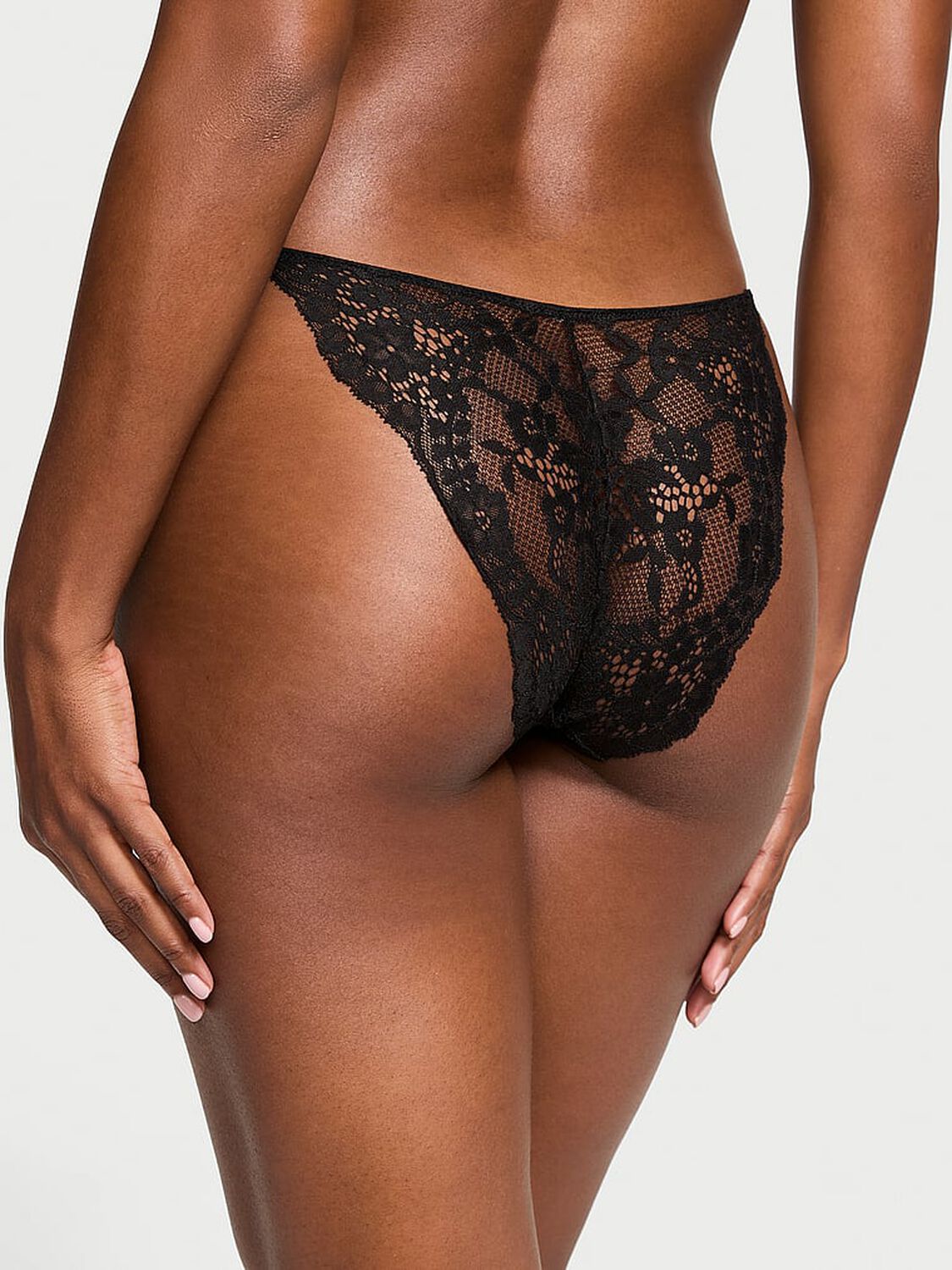 vs Dream Angels Lace Adjustable String Bikini Panty Black 2 of 4 