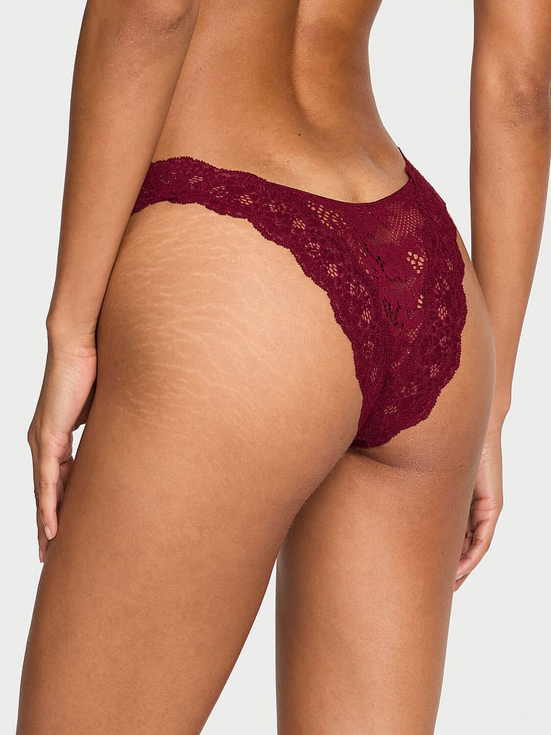 vs Dream Angels Lace Brazilian Panty Sangria Red 2 of 2 