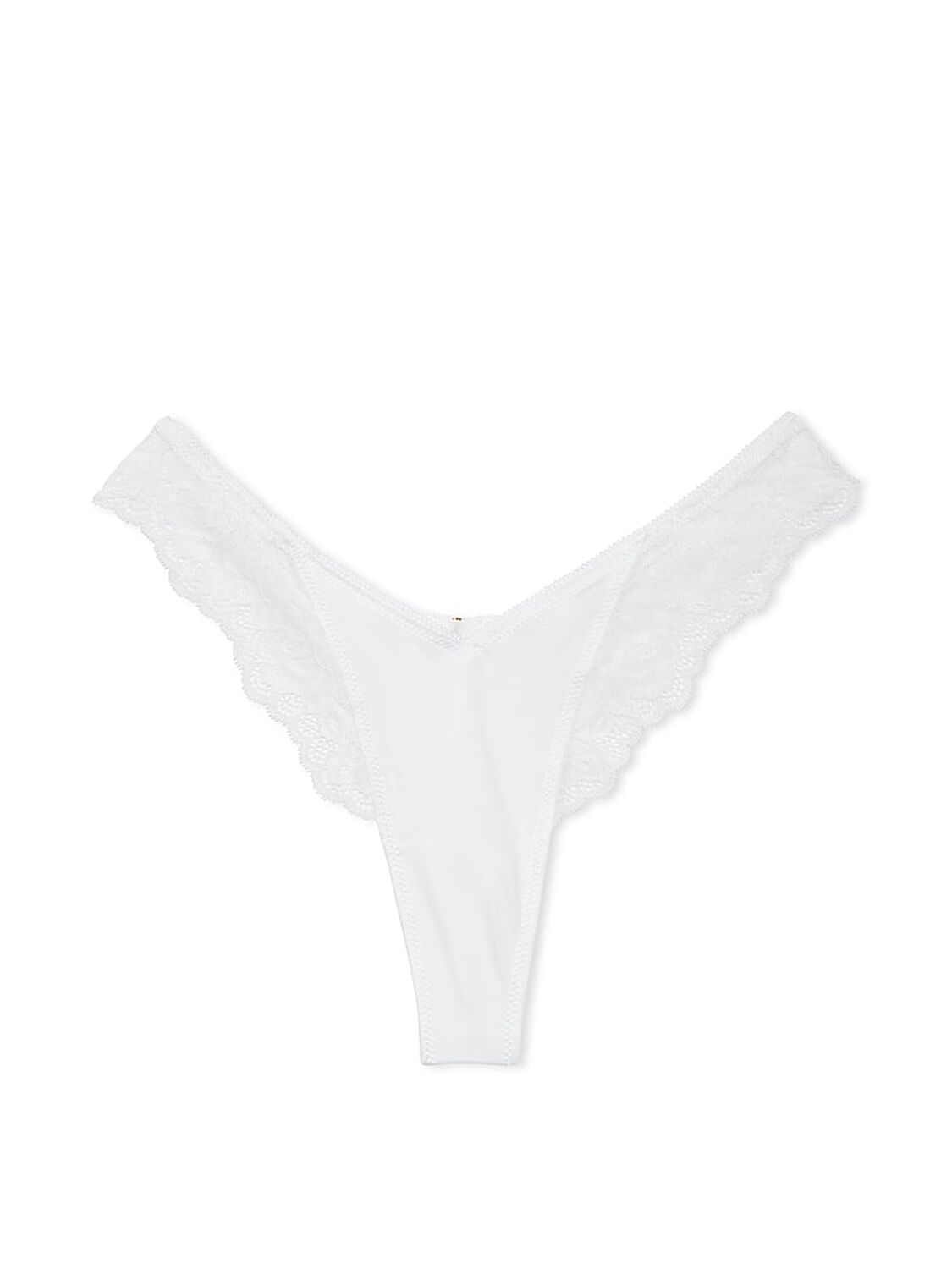 vs Very Sexy Rose Lace-Trim High-Leg Thong Panty Vs White 3 of 3 