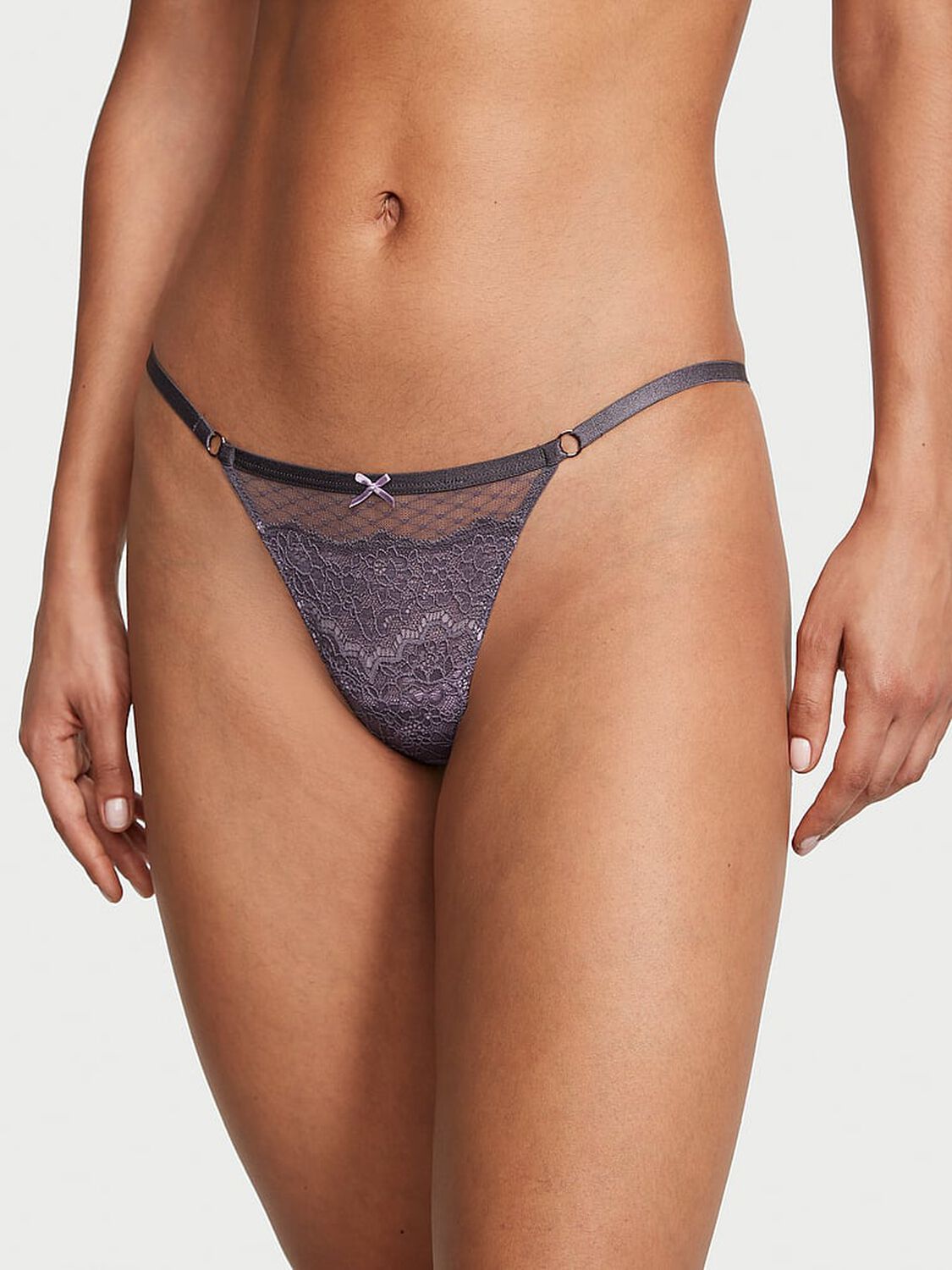 vs Dream Angels Lace & Mesh V-String Panty Tornado 1 of 4 
